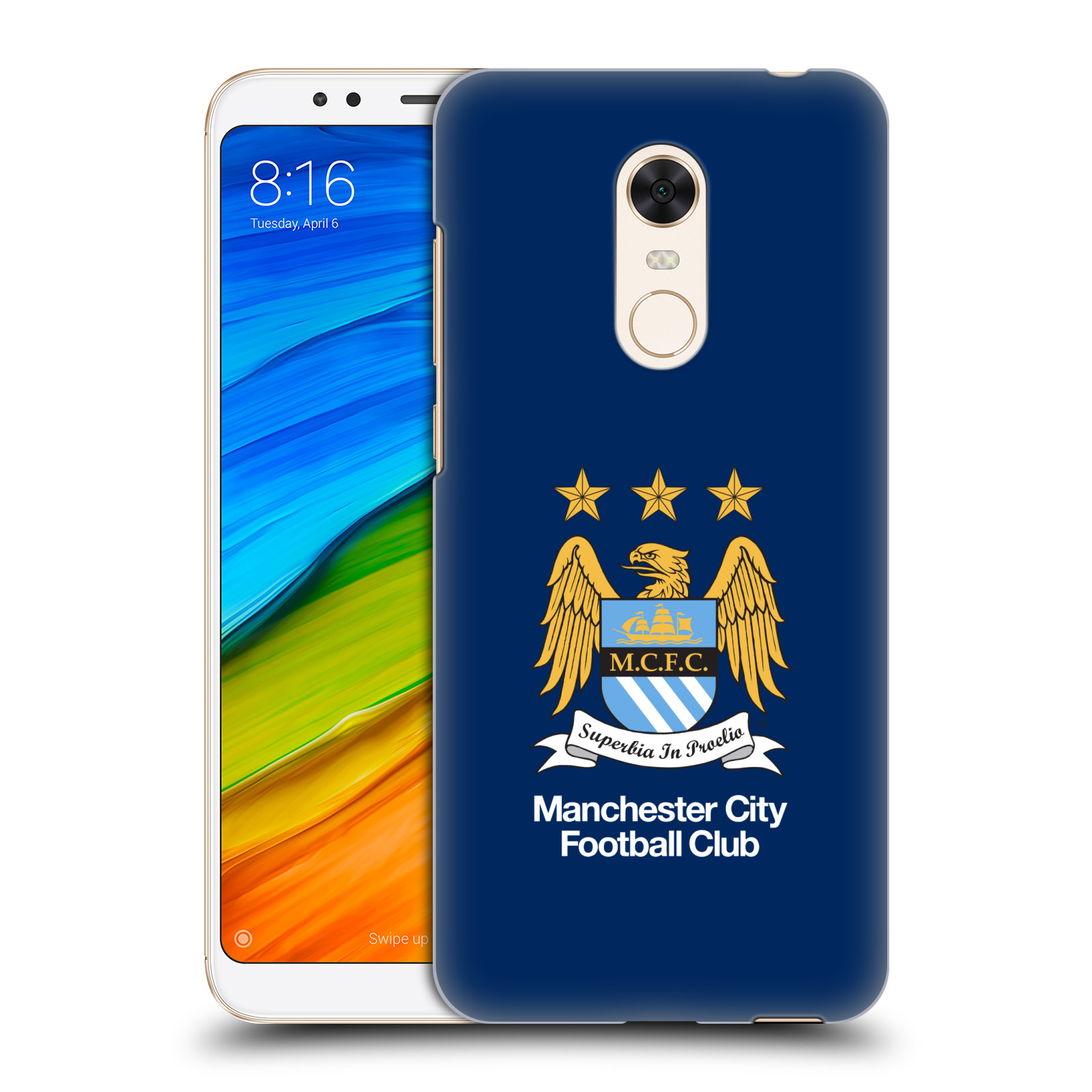 HEAD CASE plastový obal na mobil Xiaomi Redmi 5 PLUS Fotbalový klub Manchester City modré pozadí velký znak