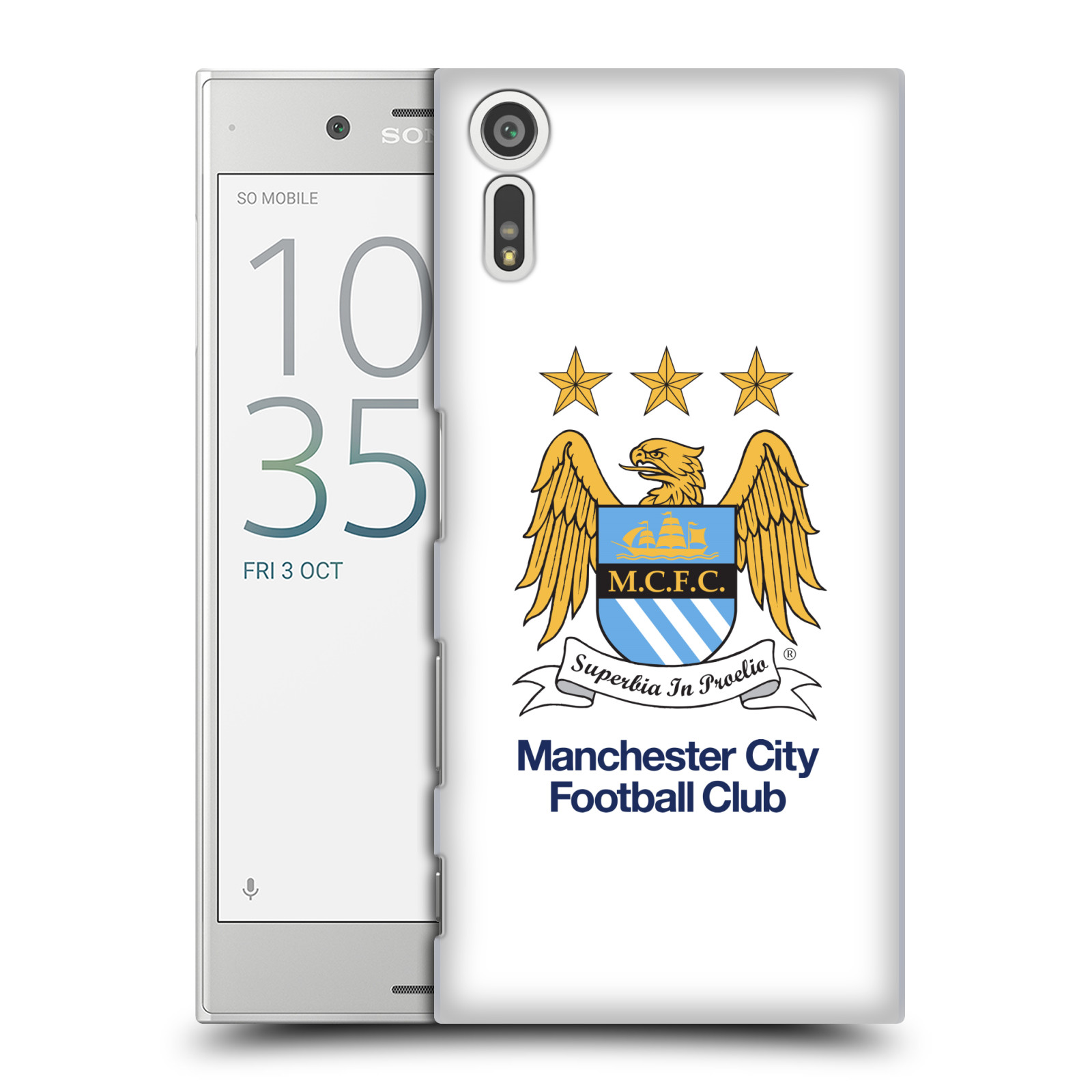 HEAD CASE plastový obal na mobil Sony Xperia XZ Fotbalový klub Manchester City bílé pozadí velký znak pták