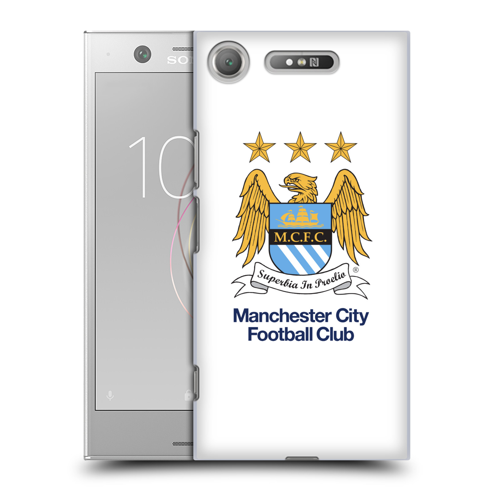 HEAD CASE plastový obal na mobil Sony Xperia XZ1 Fotbalový klub Manchester City bílé pozadí velký znak pták
