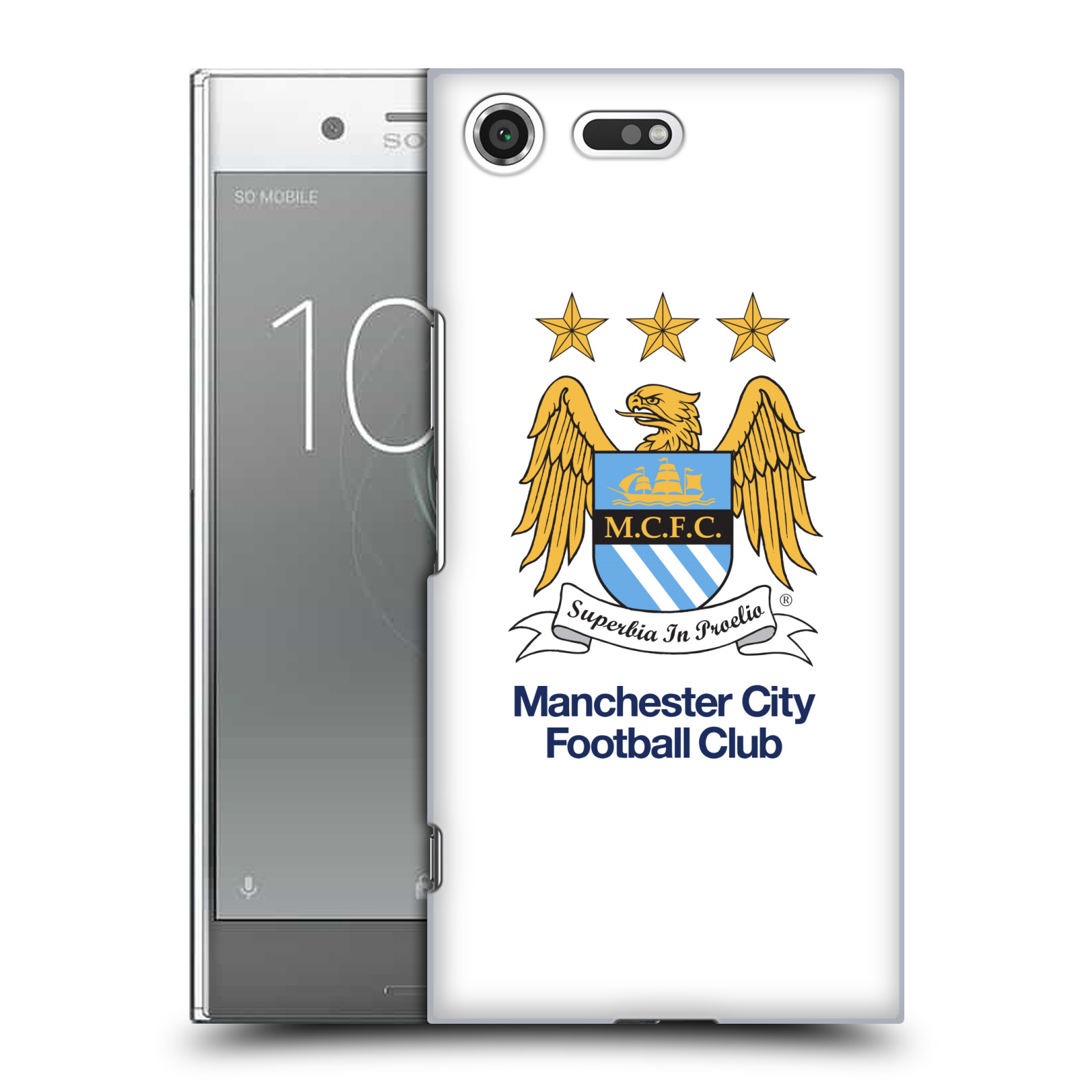 HEAD CASE plastový obal na mobil Sony Xperia XZ PREMIUM Fotbalový klub Manchester City bílé pozadí velký znak pták