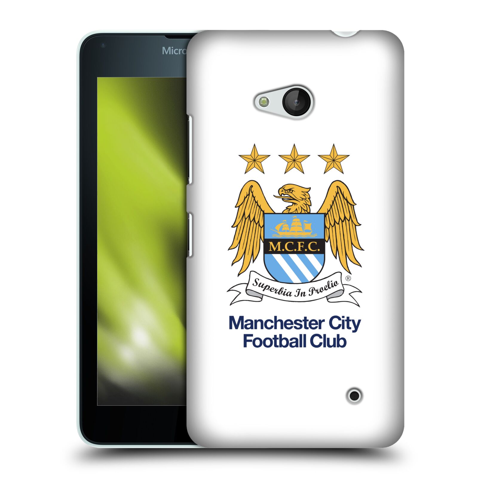 HEAD CASE plastový obal na mobil Nokia Lumia 640 Fotbalový klub Manchester City bílé pozadí velký znak pták