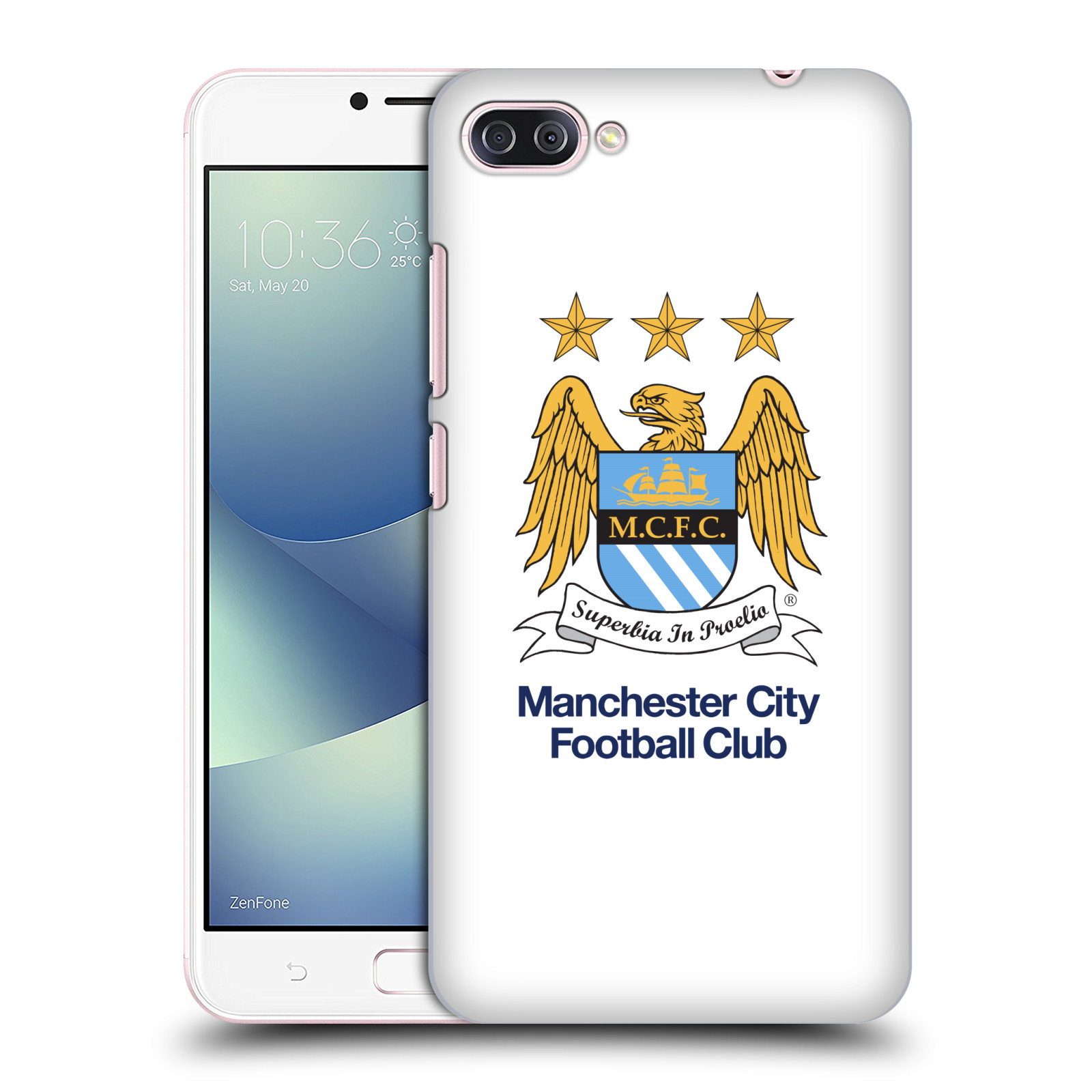 HEAD CASE plastový obal na mobil Asus Zenfone 4 MAX ZC554KL Fotbalový klub Manchester City bílé pozadí velký znak pták