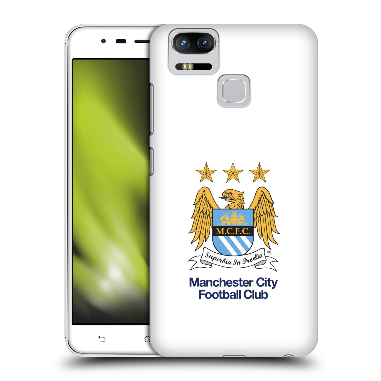 HEAD CASE plastový obal na mobil Asus Zenfone 3 Zoom ZE553KL Fotbalový klub Manchester City bílé pozadí velký znak pták