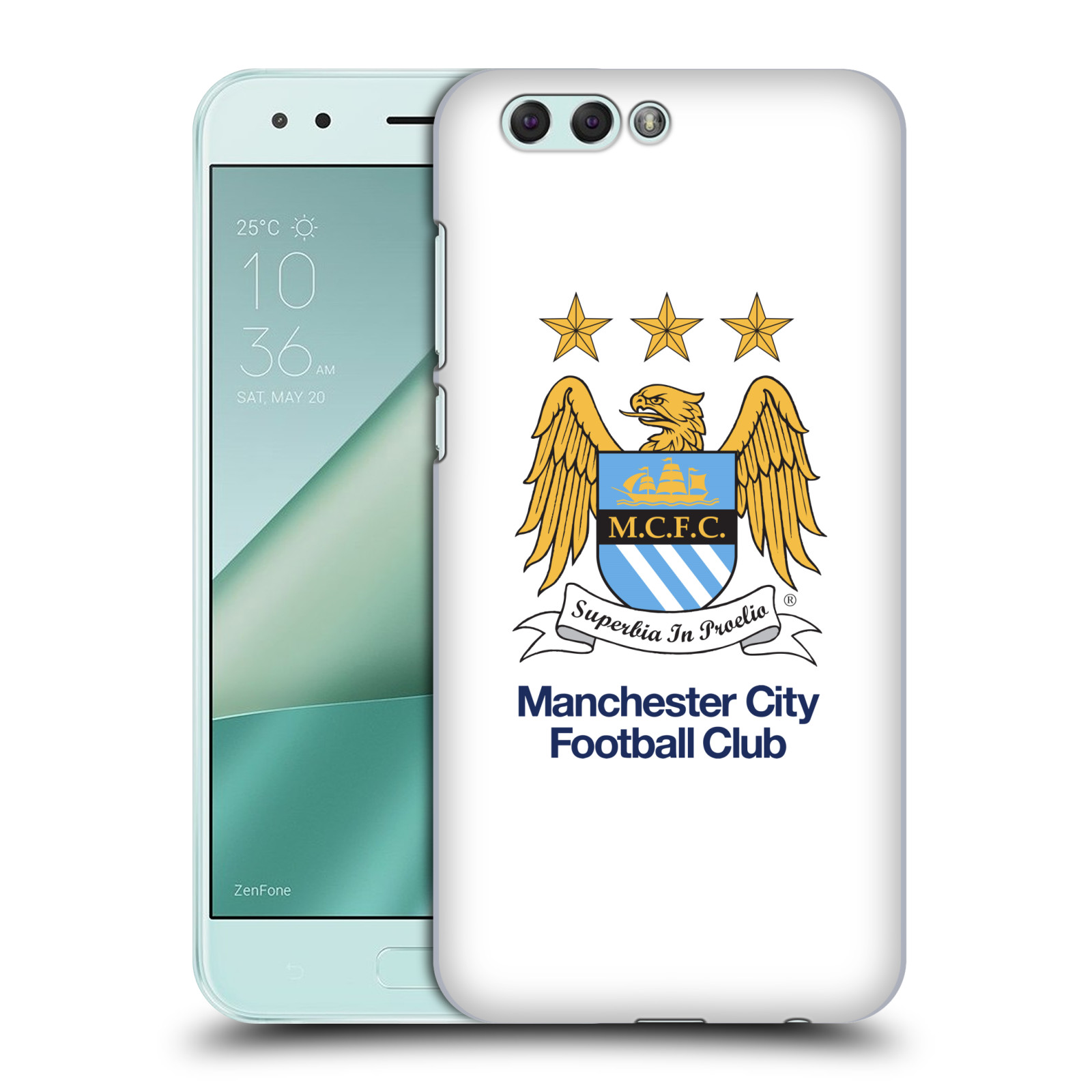 HEAD CASE plastový obal na mobil Asus Zenfone 4 ZE554KL Fotbalový klub Manchester City bílé pozadí velký znak pták