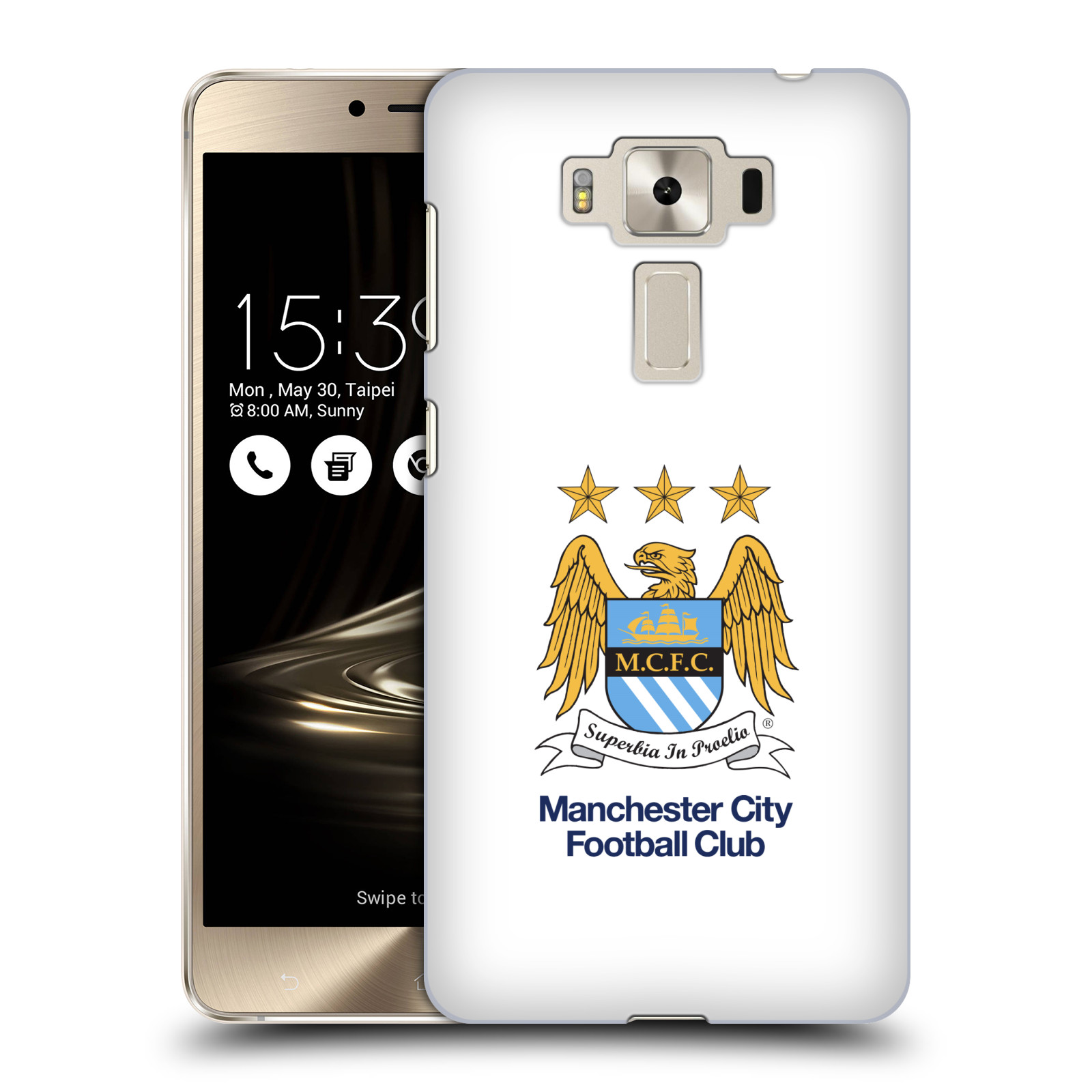 HEAD CASE plastový obal na mobil Asus Zenfone 3 DELUXE ZS550KL Fotbalový klub Manchester City bílé pozadí velký znak pták