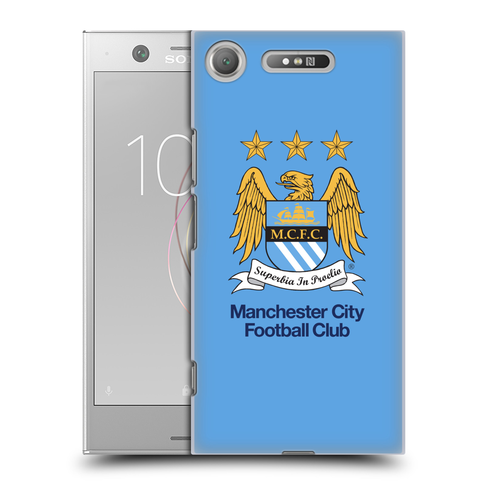 HEAD CASE plastový obal na mobil Sony Xperia XZ1 Fotbalový klub Manchester City nebesky modrá pozadí velký znak pták