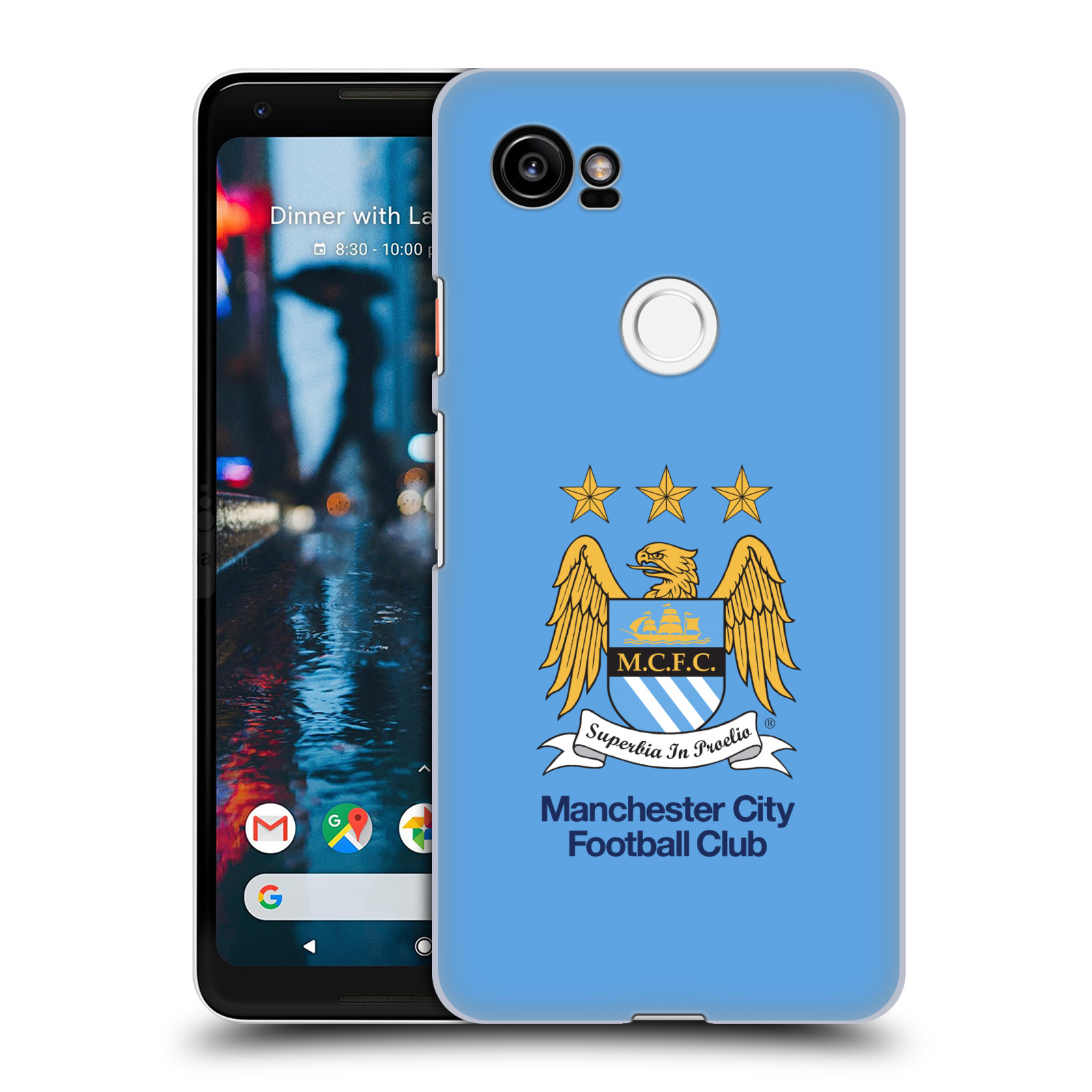 HEAD CASE plastový obal na mobil Google Pixel 2 XL Fotbalový klub Manchester City nebesky modrá pozadí velký znak pták