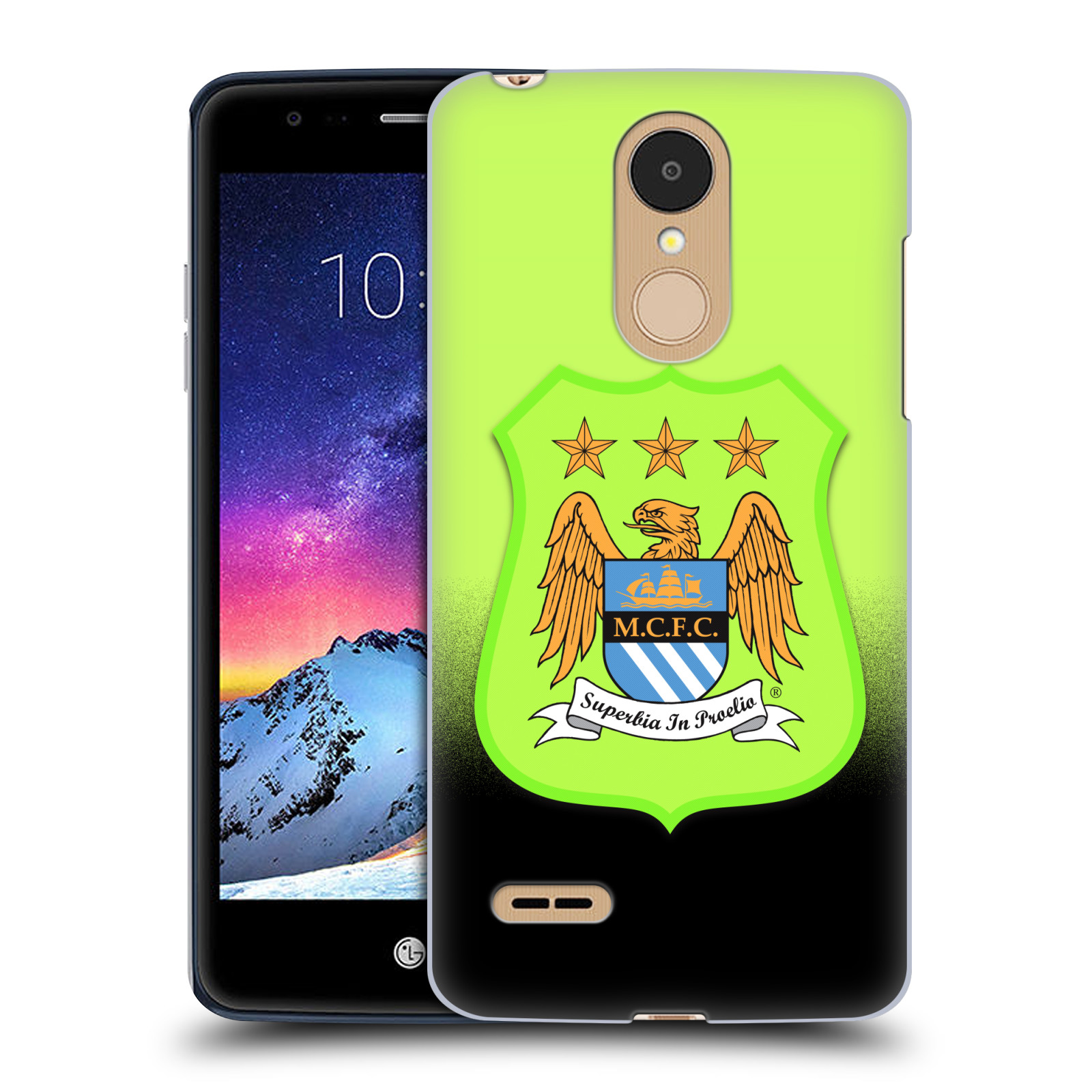 HEAD CASE plastový obal na mobil LG K9 / K8 2018 Fotbalový klub Manchester City černá a zelená pozadí velký znak pták