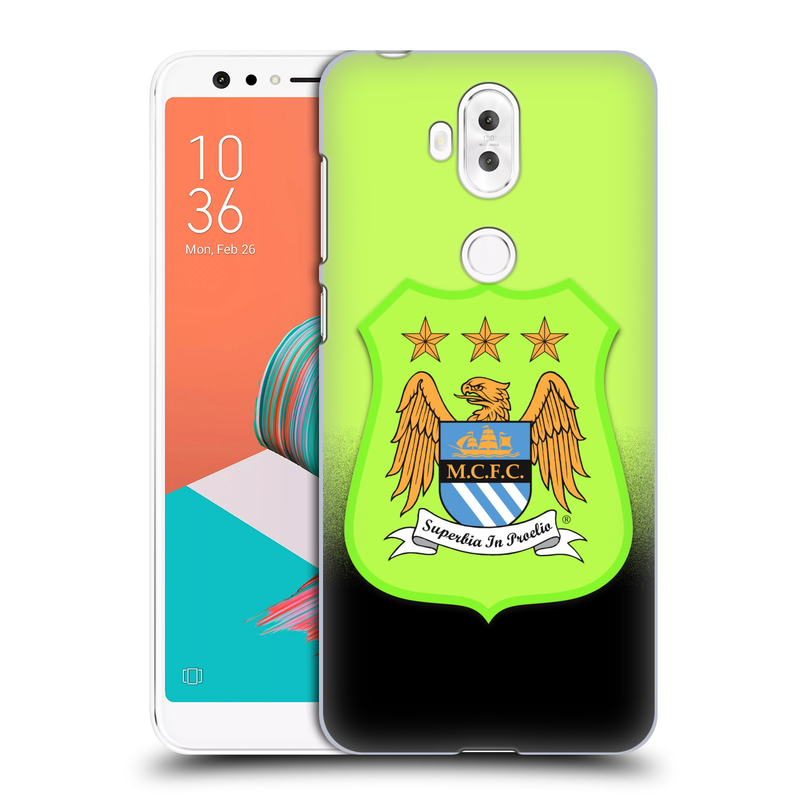 HEAD CASE plastový obal na mobil Asus Zenfone 5 LITE ZC600KL Fotbalový klub Manchester City černá a zelená pozadí velký znak pták