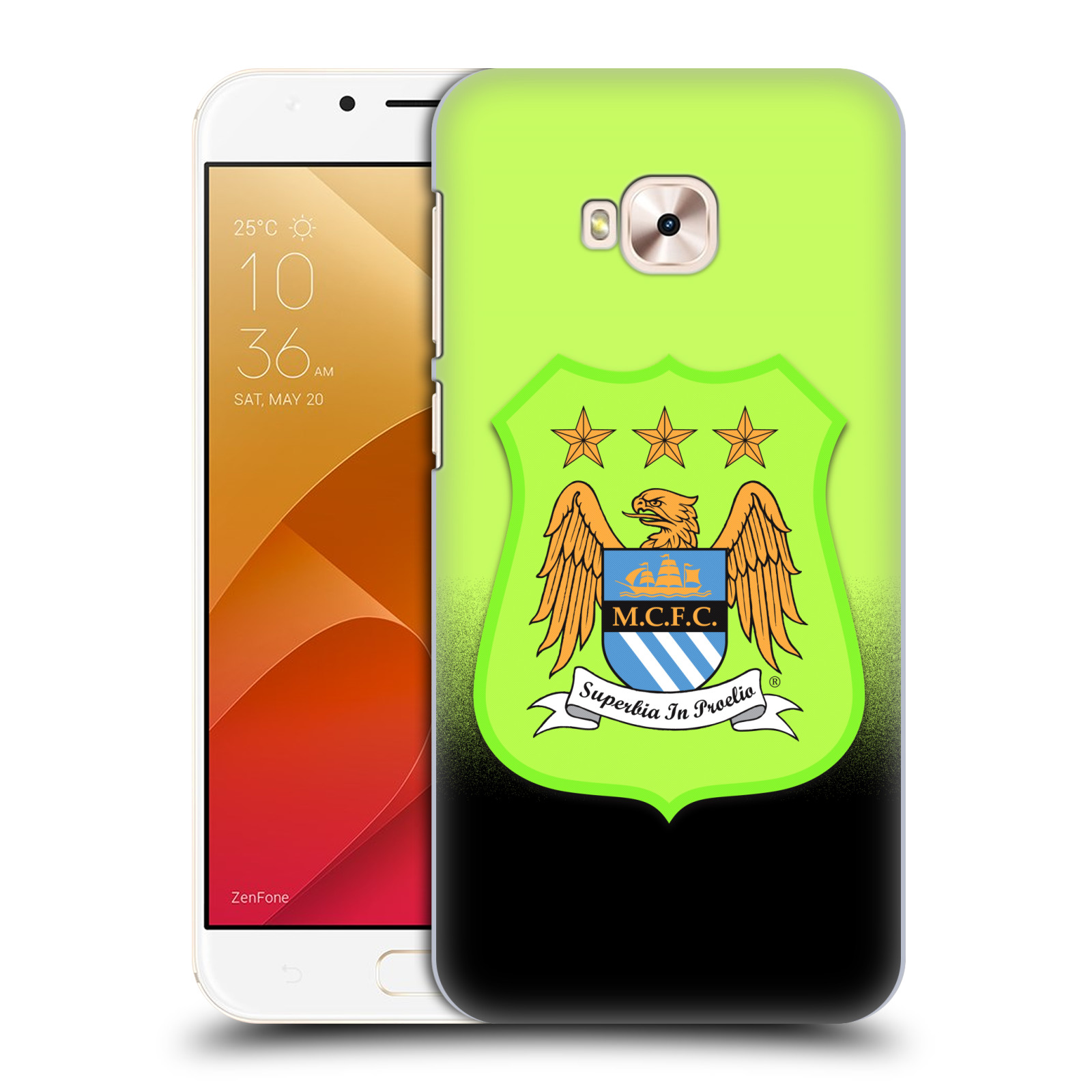 HEAD CASE plastový obal na mobil Asus Zenfone 4 Selfie Pro ZD552KL Fotbalový klub Manchester City černá a zelená pozadí velký znak pták