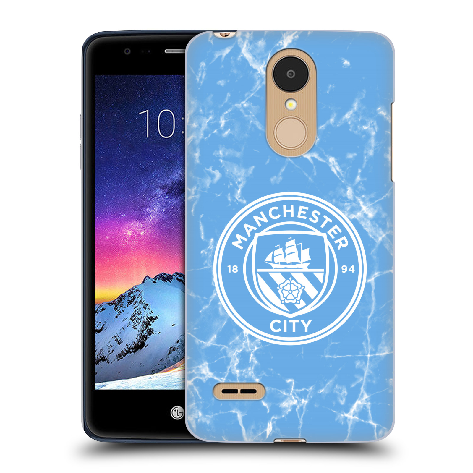 HEAD CASE plastový obal na mobil LG K9 / K8 2018 Fotbalový klub Manchester City modrý mramor