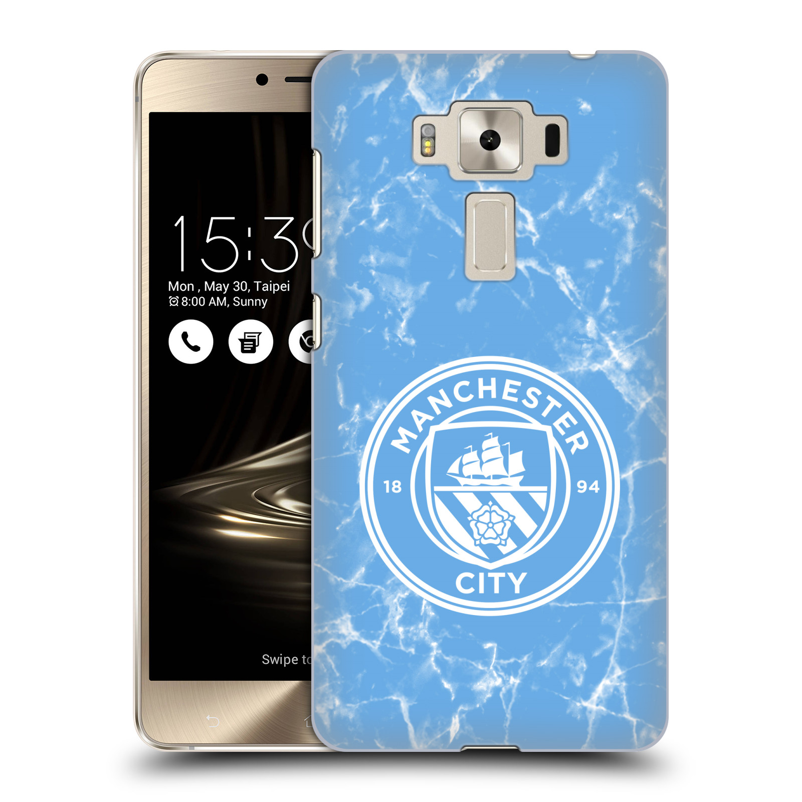 HEAD CASE plastový obal na mobil Asus Zenfone 3 DELUXE ZS550KL Fotbalový klub Manchester City modrý mramor
