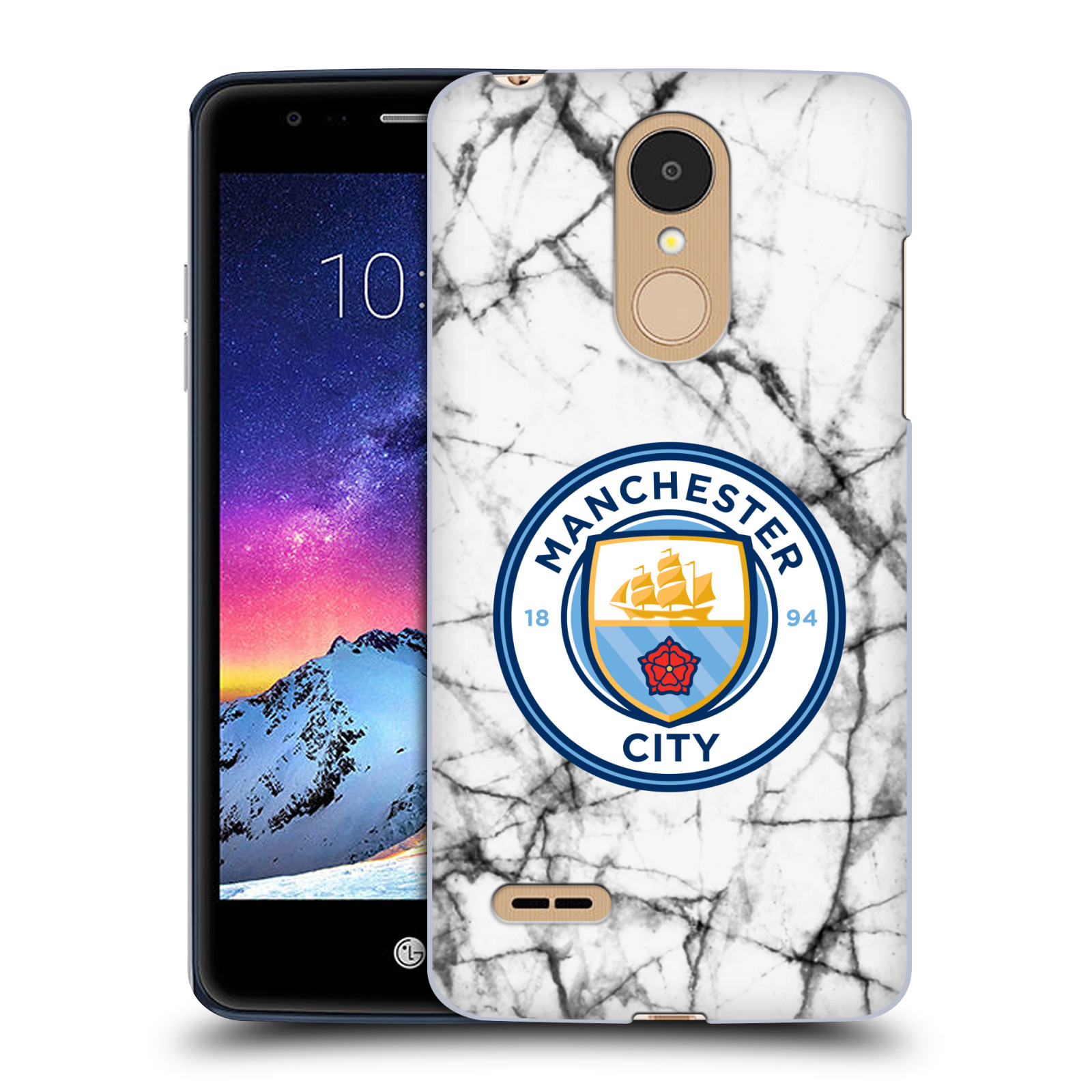 HEAD CASE plastový obal na mobil LG K9 / K8 2018 Fotbalový klub Manchester City bílý mramor