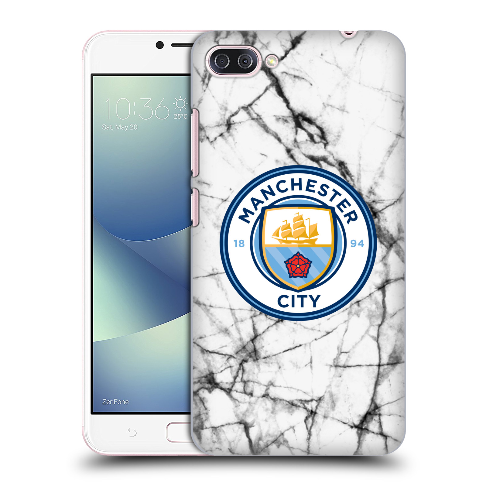 HEAD CASE plastový obal na mobil Asus Zenfone 4 MAX ZC554KL Fotbalový klub Manchester City bílý mramor