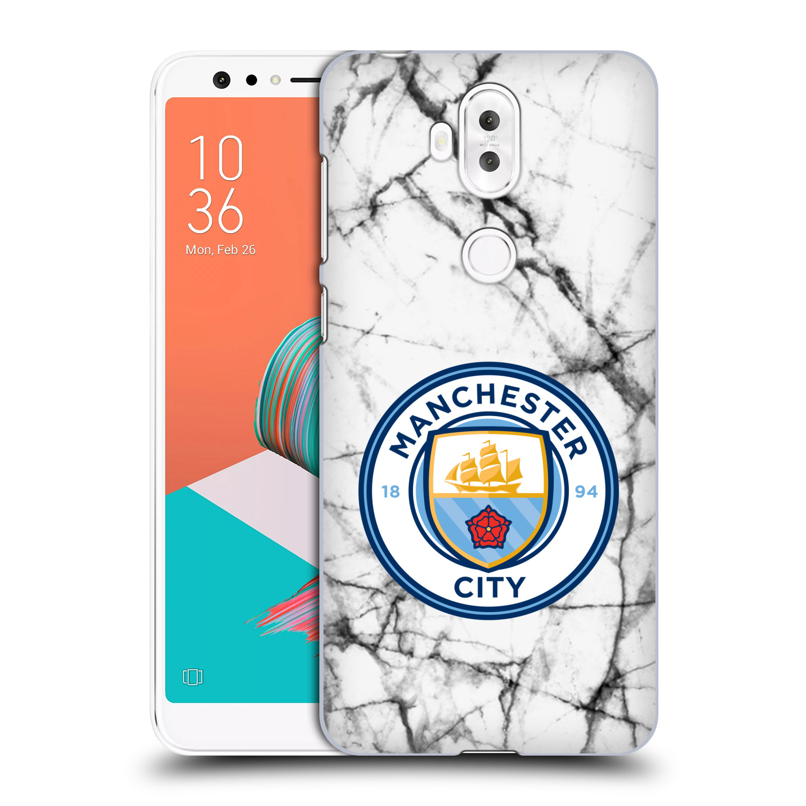HEAD CASE plastový obal na mobil Asus Zenfone 5 LITE ZC600KL Fotbalový klub Manchester City bílý mramor