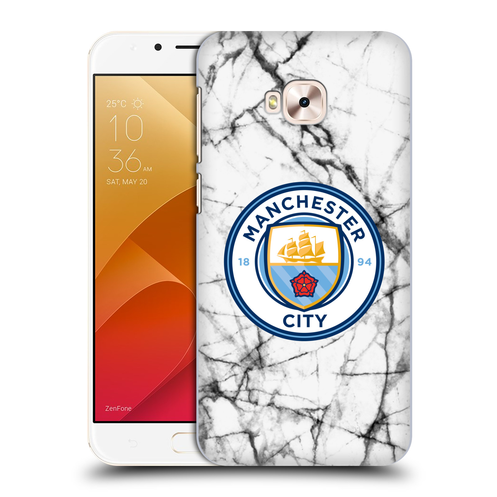 HEAD CASE plastový obal na mobil Asus Zenfone 4 Selfie Pro ZD552KL Fotbalový klub Manchester City bílý mramor