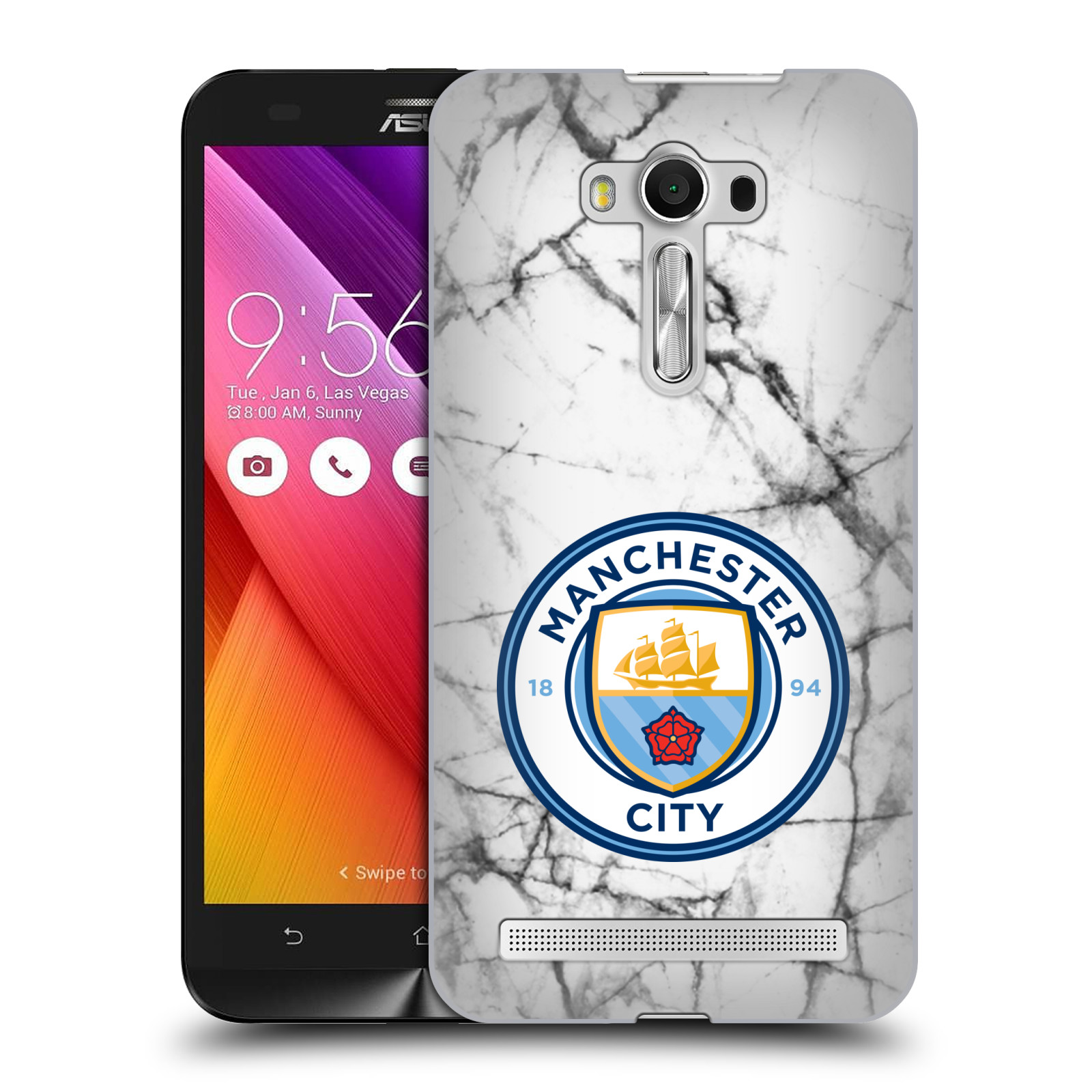 HEAD CASE plastový obal na mobil Asus Zenfone 2 LASER (5,5 displej ZE550KL) Fotbalový klub Manchester City bílý mramor