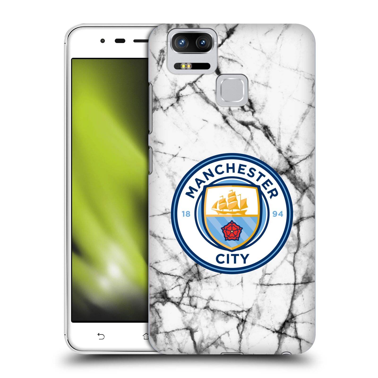 HEAD CASE plastový obal na mobil Asus Zenfone 3 Zoom ZE553KL Fotbalový klub Manchester City bílý mramor