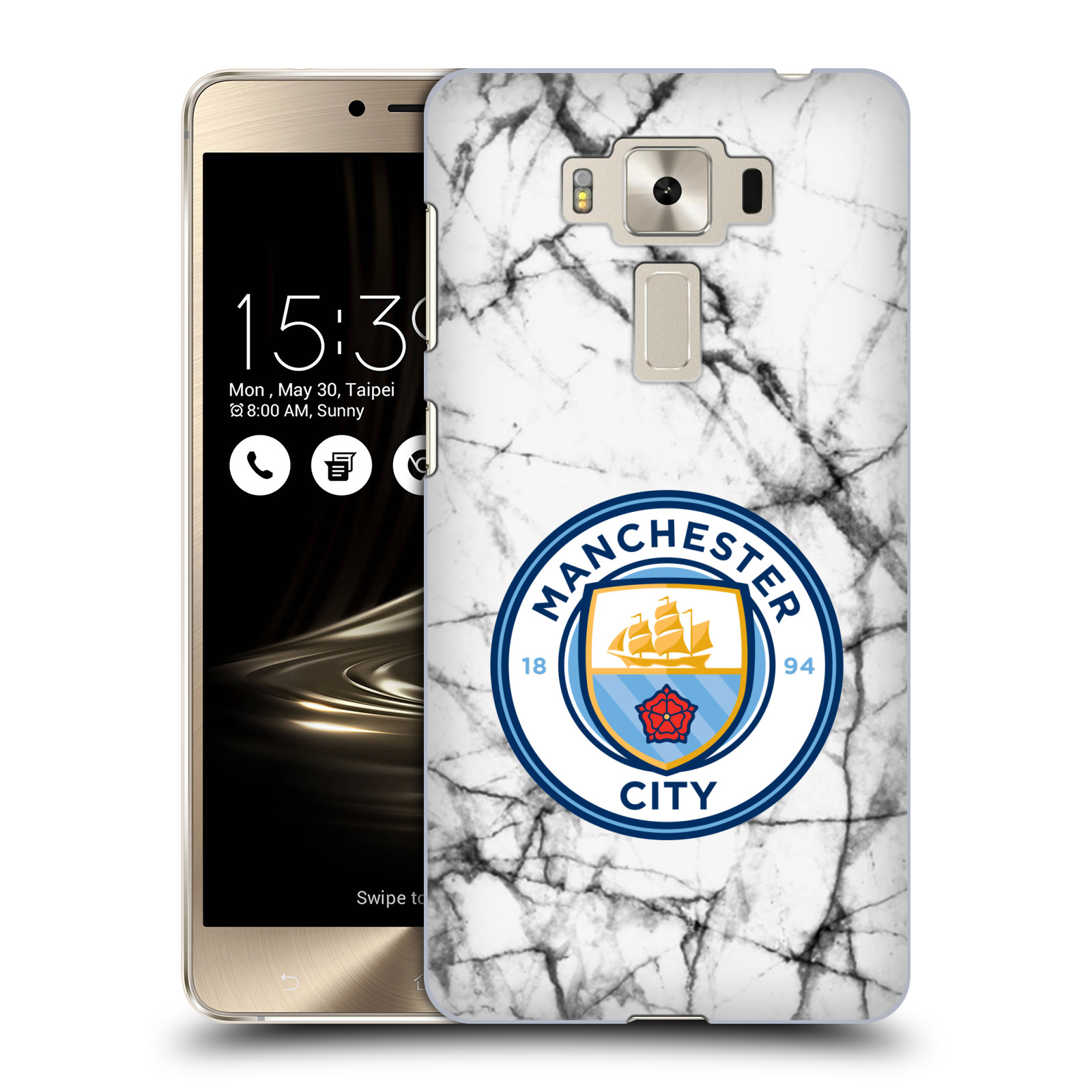 HEAD CASE plastový obal na mobil Asus Zenfone 3 DELUXE ZS550KL Fotbalový klub Manchester City bílý mramor