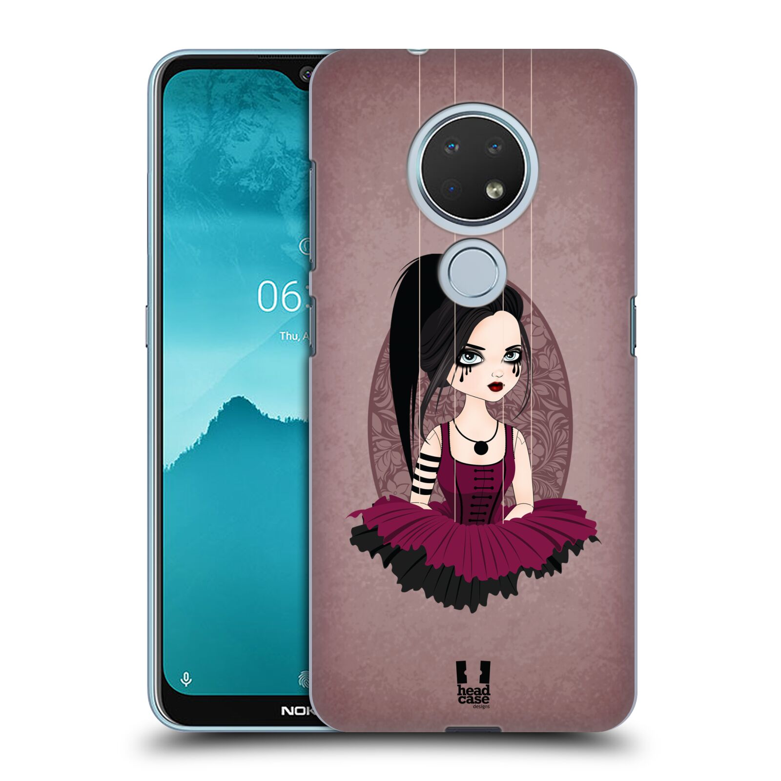 Pouzdro na mobil Nokia 6.2 - HEAD CASE - vzor Marioneta panenka VIKTORIE FIALOVÁ