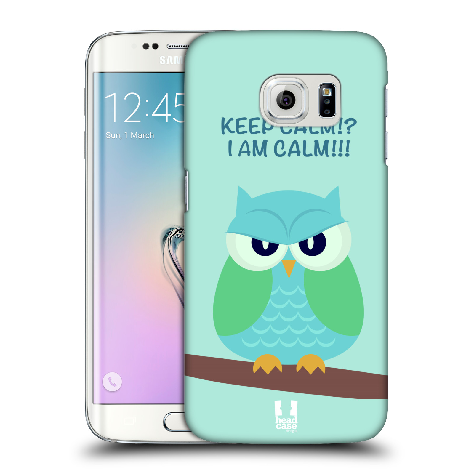HEAD CASE plastový obal na mobil SAMSUNG Galaxy S6 EDGE (G9250, G925, G925F) vzor Velká sovička na větvi ZELENÁ 2