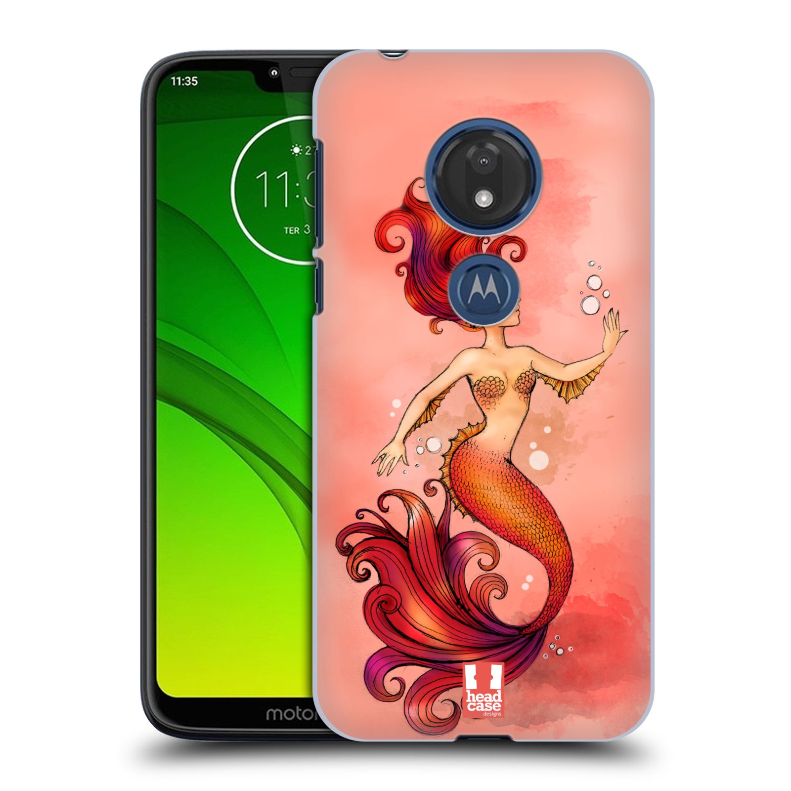 Pouzdro na mobil Motorola Moto G7 Play vzor Mořská víla červená