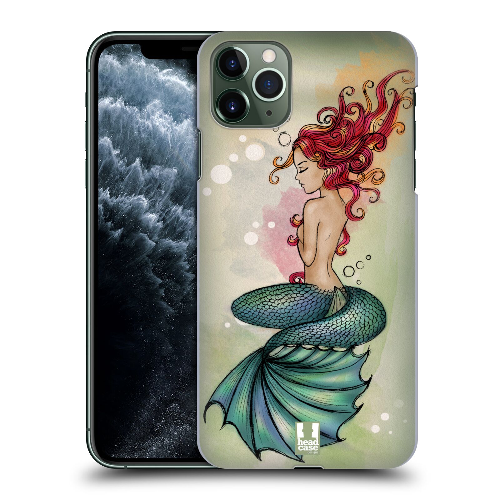 Pouzdro na mobil Apple Iphone 11 PRO MAX - HEAD CASE - vzor Mořská víla ZELENÁ