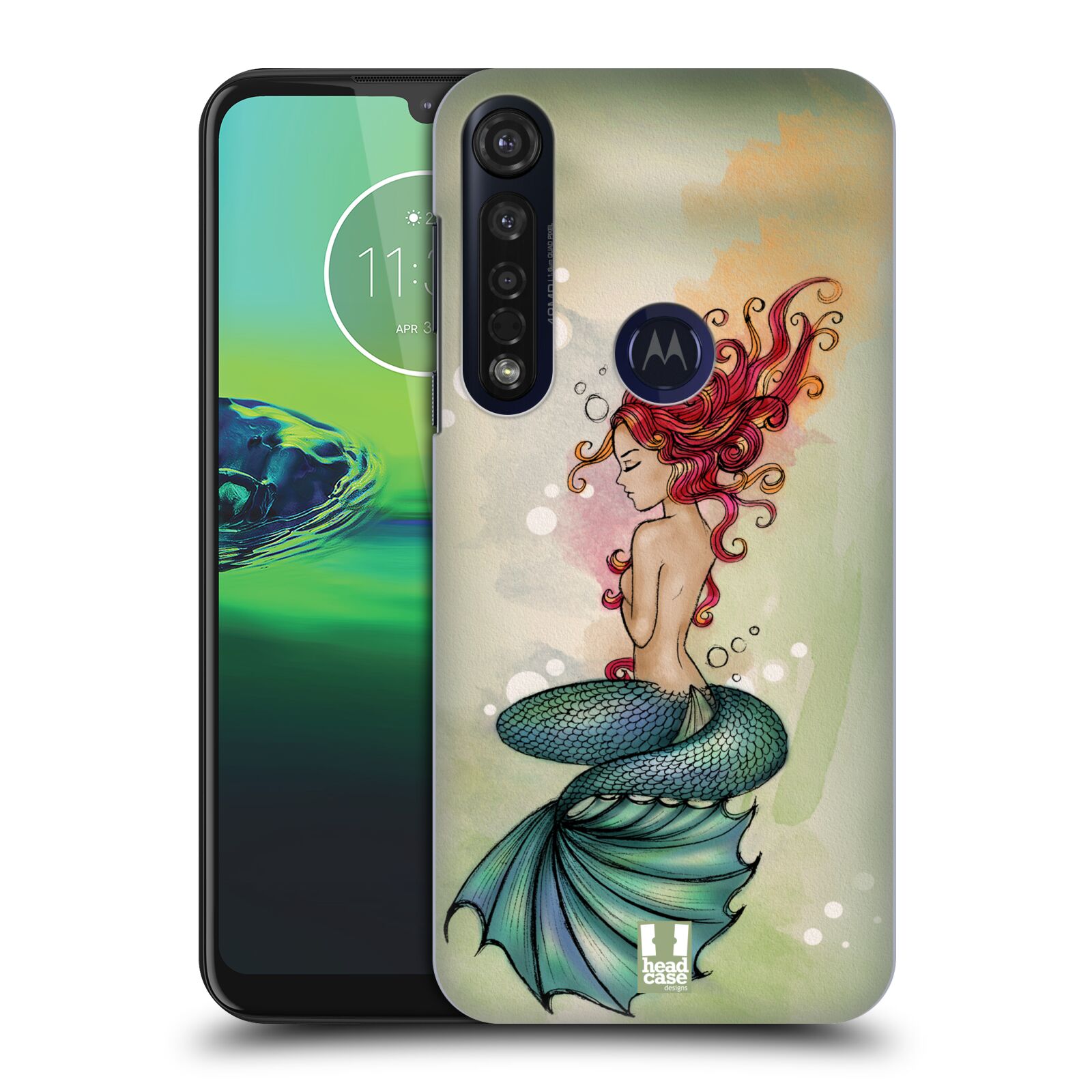 Pouzdro na mobil Motorola Moto G8 PLUS - HEAD CASE - vzor Mořská víla ZELENÁ