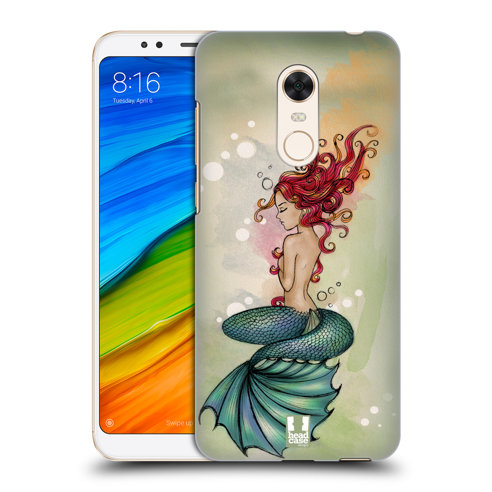 HEAD CASE plastový obal na mobil Xiaomi Redmi 5 PLUS vzor Mořská víla ZELENÁ