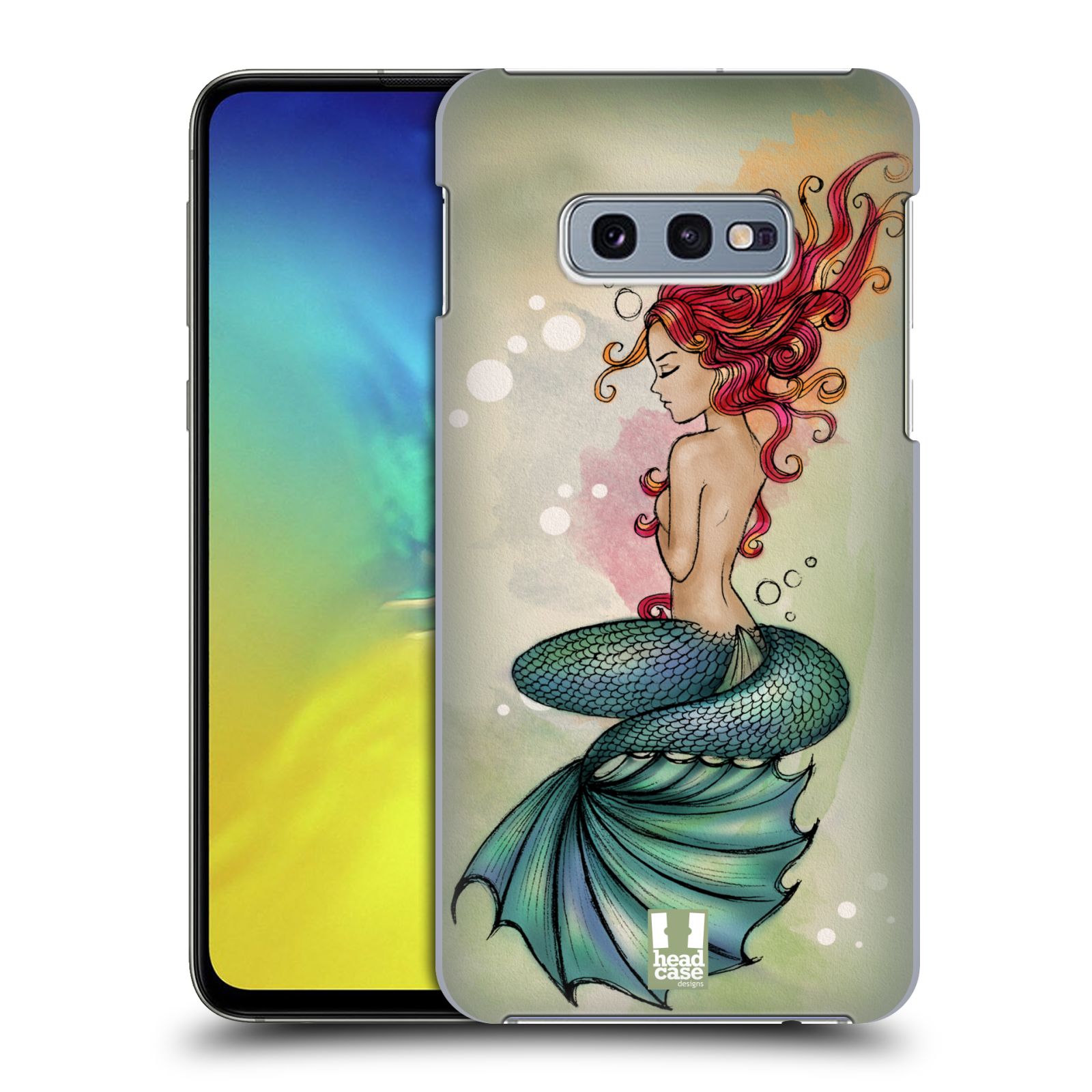 Pouzdro na mobil Samsung Galaxy S10e - HEAD CASE - vzor Mořská víla ZELENÁ