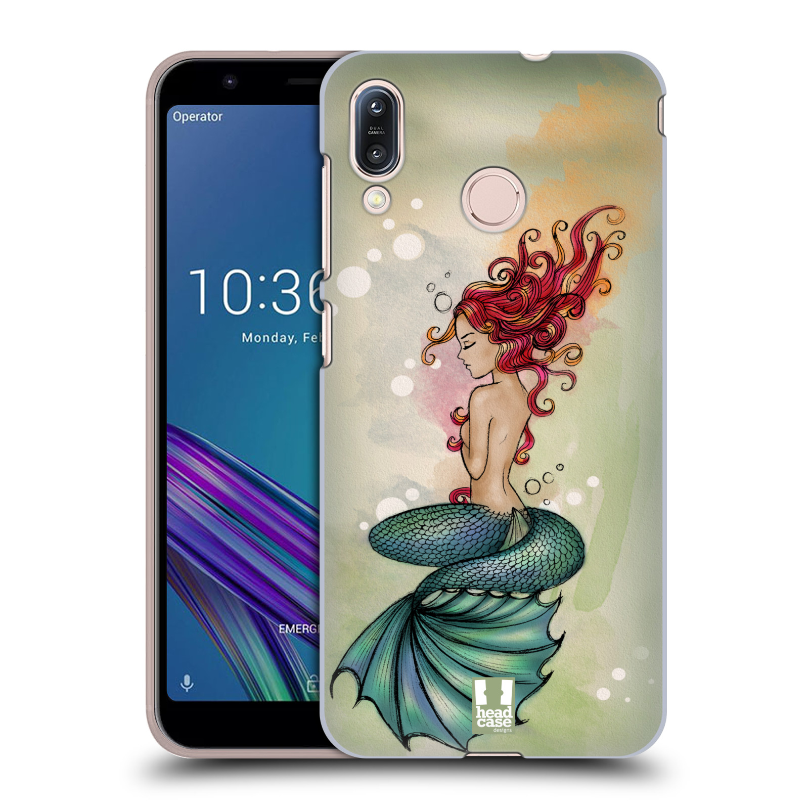 Pouzdro na mobil Asus Zenfone Max M1 (ZB555KL) - HEAD CASE - vzor Mořská víla ZELENÁ
