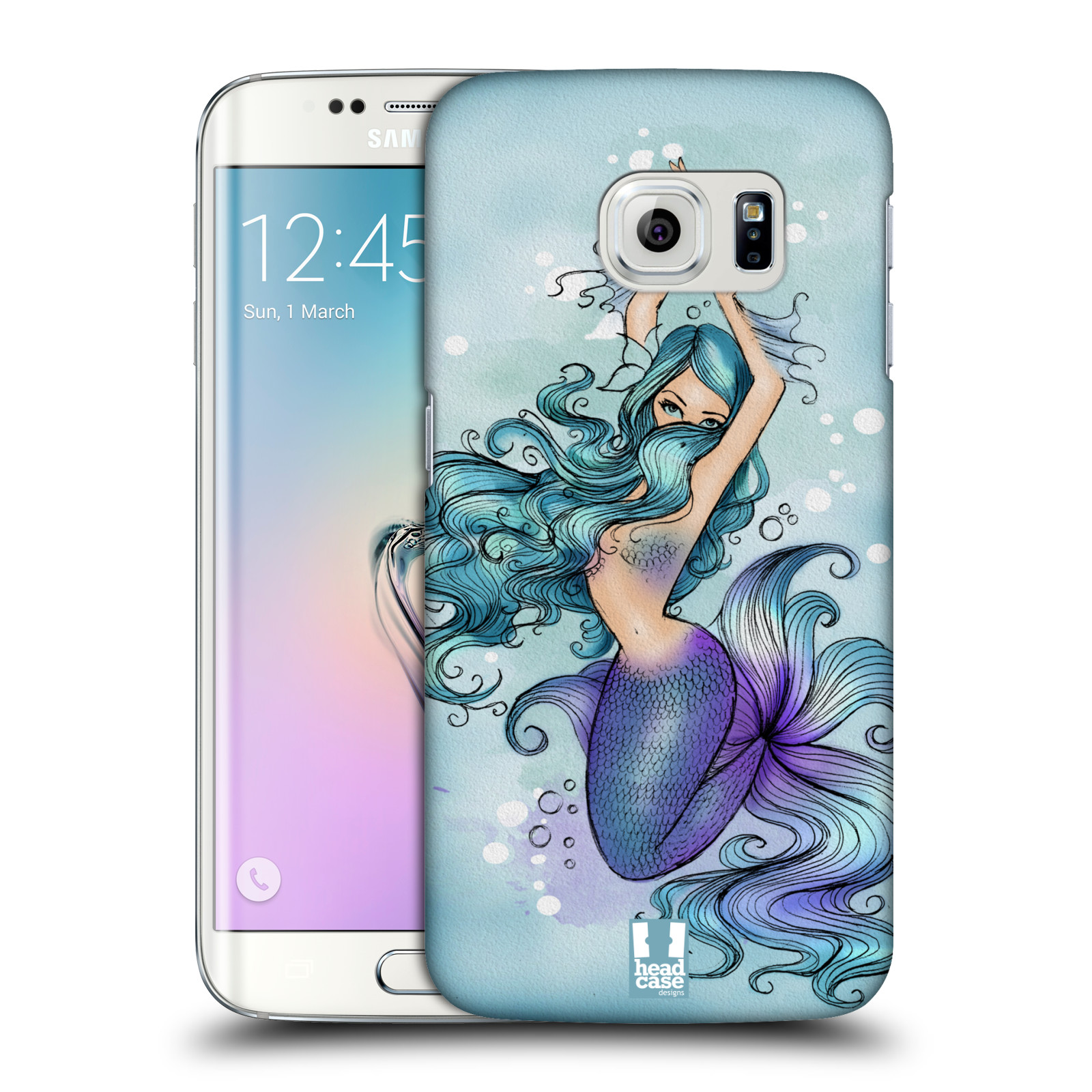HEAD CASE plastový obal na mobil SAMSUNG Galaxy S6 EDGE (G9250, G925, G925F) vzor Mořská víla MODRÁ