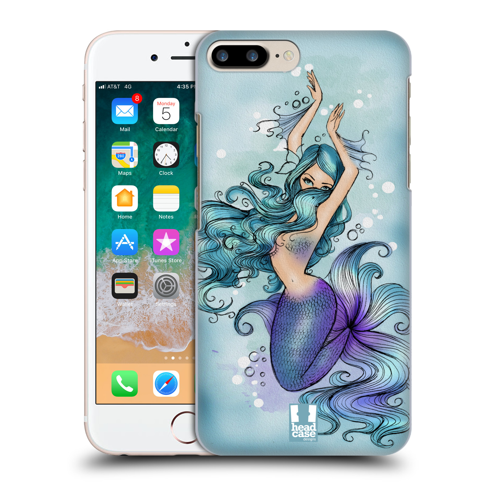 Plastové pouzdro pro mobil Apple Iphone 8 PLUS vzor Mořská víla MODRÁ