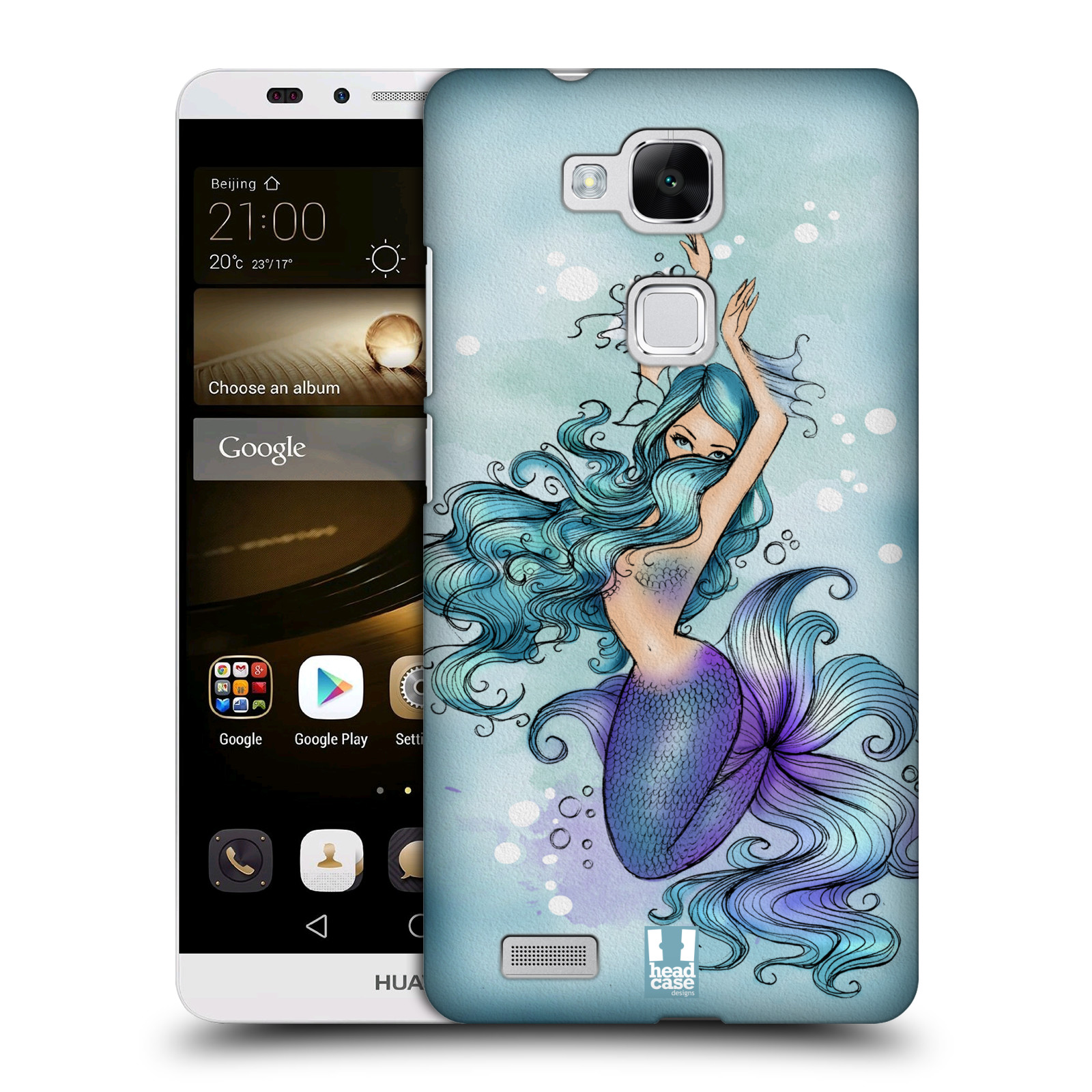 HEAD CASE plastový obal na mobil Huawei Mate 7 vzor Mořská víla MODRÁ