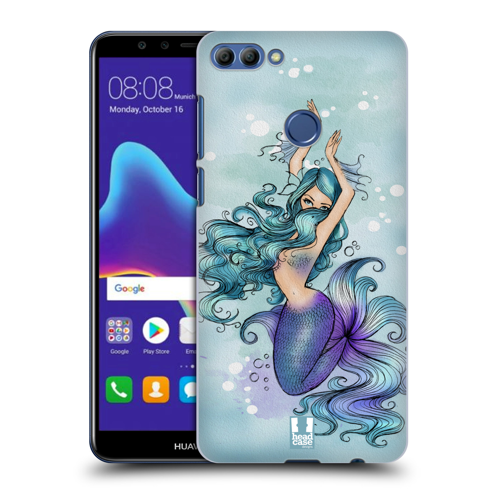 HEAD CASE plastový obal na mobil Huawei Y9 2018 vzor Mořská víla MODRÁ
