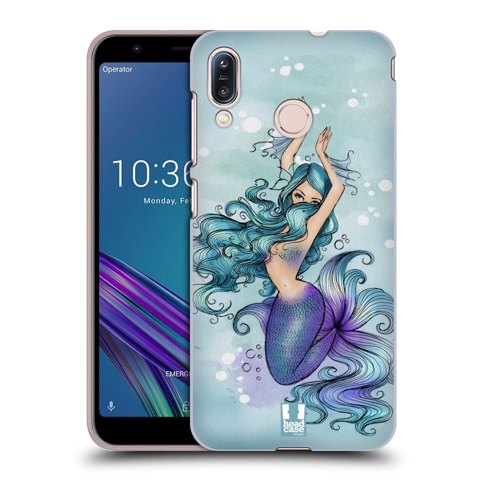 Pouzdro na mobil Asus Zenfone Max M1 (ZB555KL) - HEAD CASE - vzor Mořská víla MODRÁ