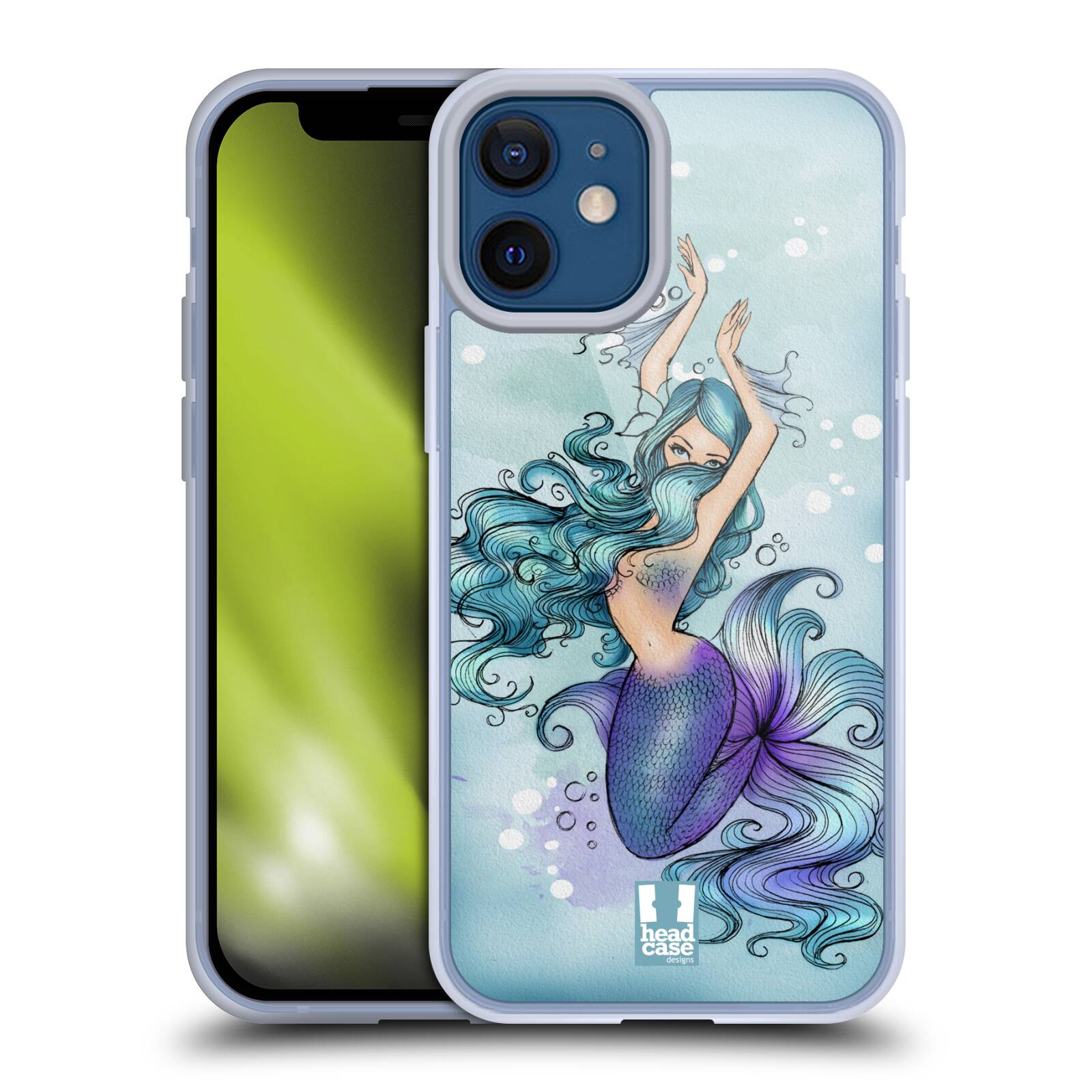 Plastový obal na mobil Apple Iphone 12 MINI vzor Mořská víla MODRÁ
