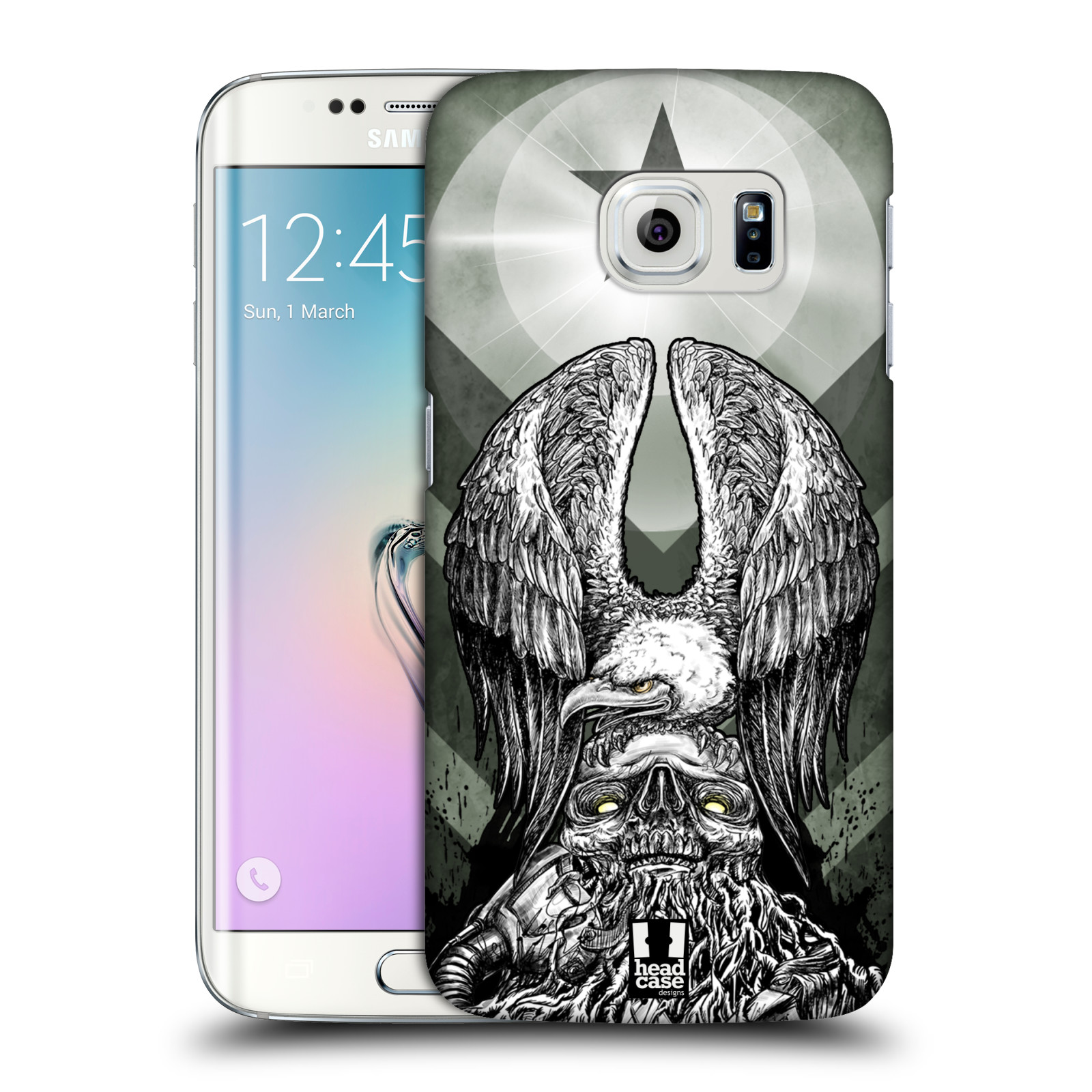 HEAD CASE plastový obal na mobil SAMSUNG Galaxy S6 EDGE (G9250, G925, G925F) vzor Kovový vzhled orel