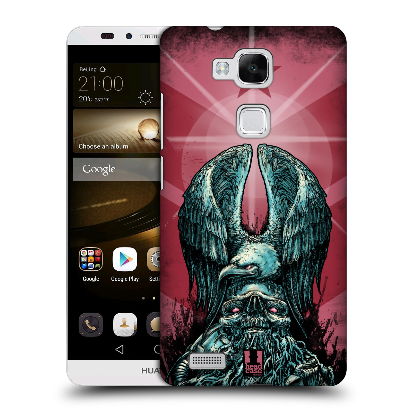 HEAD CASE plastový obal na mobil Huawei Mate 7 vzor Kovový vzhled orlice