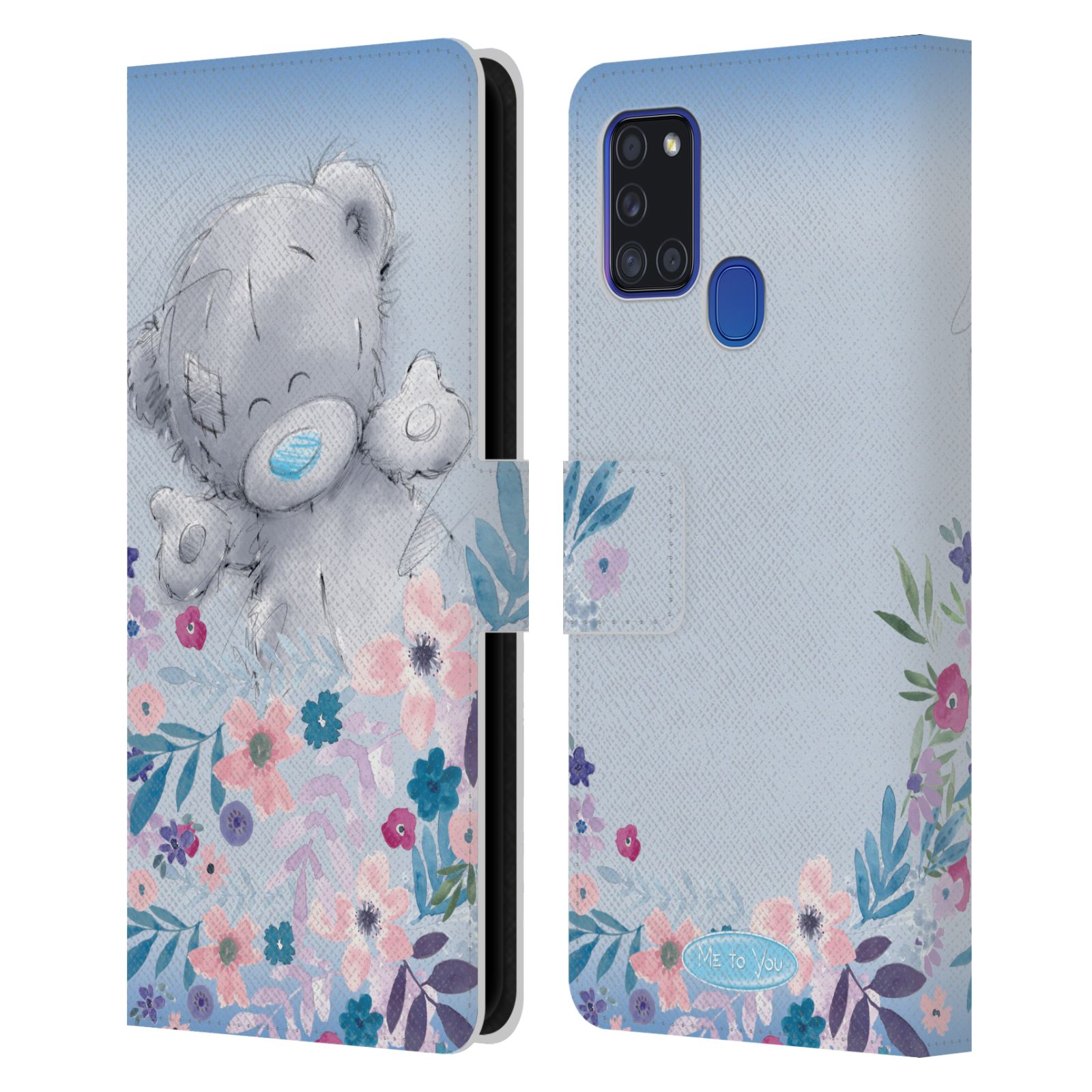 Pouzdro na mobil Samsung Galaxy A21S - HEAD CASE - Me To You - Medvídek mezi květinami