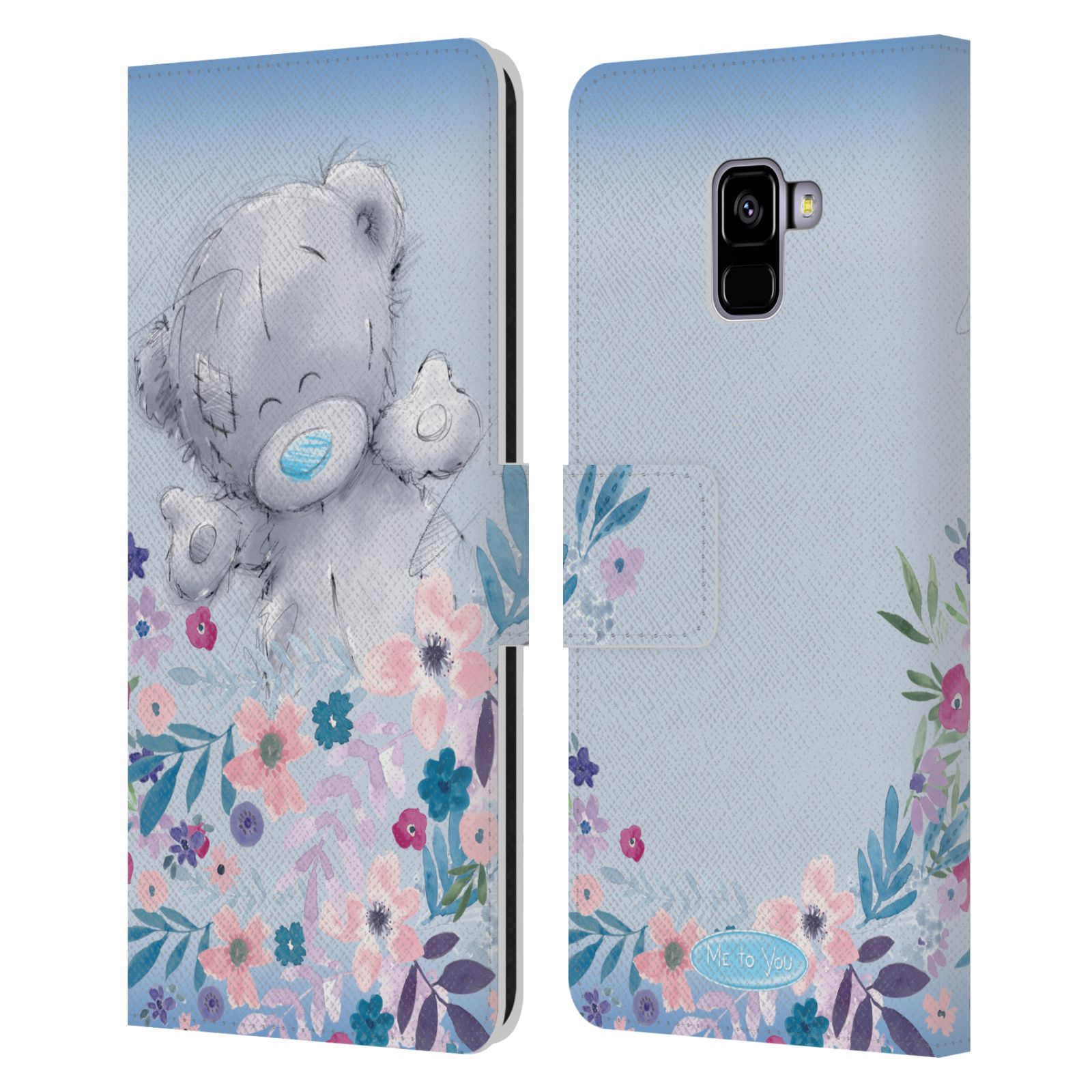Pouzdro na mobil Samsung Galaxy A8+ 2018 - HEAD CASE - Me To You - Medvídek mezi květinami