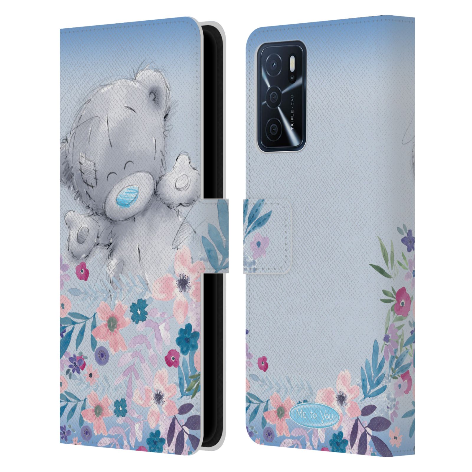 Pouzdro na mobil Oppo A16s - HEAD CASE - Me To You - Medvídek mezi květinami