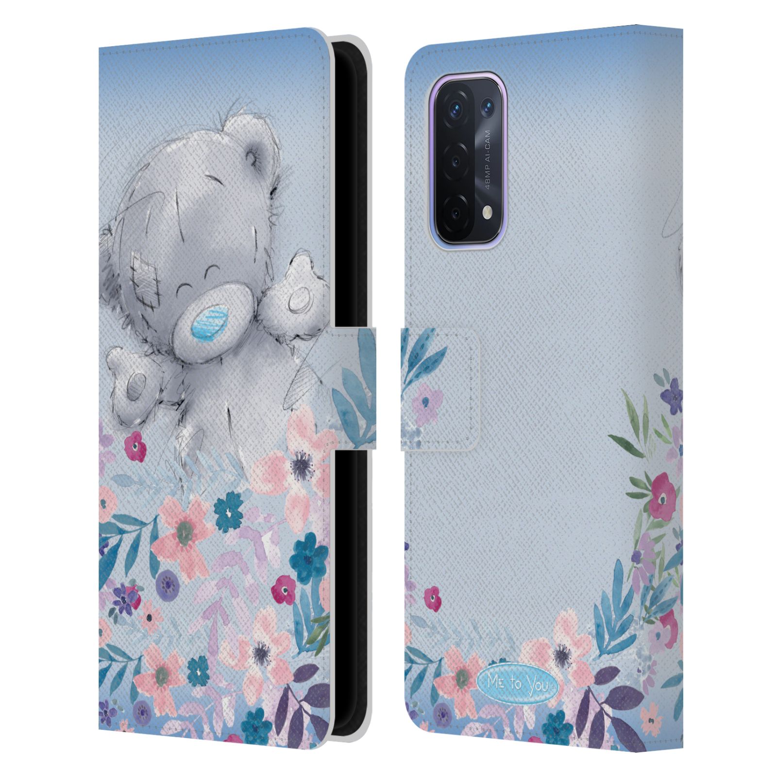 Pouzdro na mobil Oppo A54 5G - HEAD CASE - Me To You - Medvídek mezi květinami
