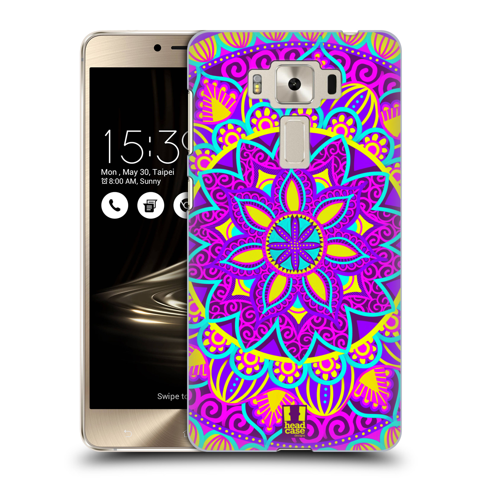 HEAD CASE plastový obal na mobil Asus Zenfone 3 DELUXE ZS550KL vzor Indie Mandala květinový motiv FIALOVÁ KVĚTINA