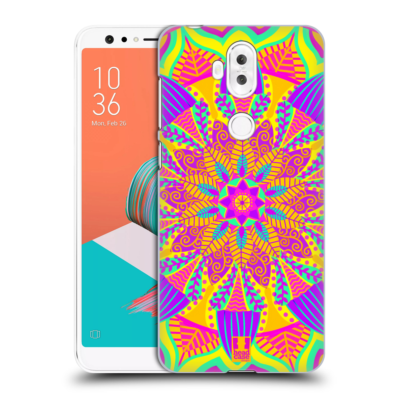 HEAD CASE plastový obal na mobil Asus Zenfone 5 LITE ZC600KL vzor Indie Mandala květinový motiv VÝCHOD SLUNCE LIMETKOVÁ