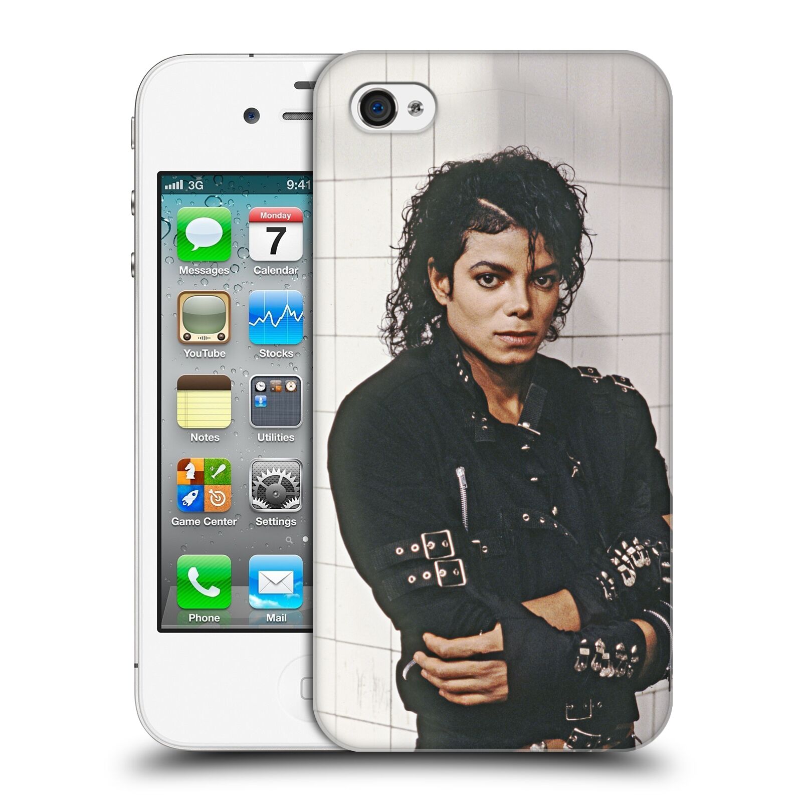 Zadní obal pro mobil Apple Iphone 4/4S - HEAD CASE - Zpěvák Michael Jackson - pohled