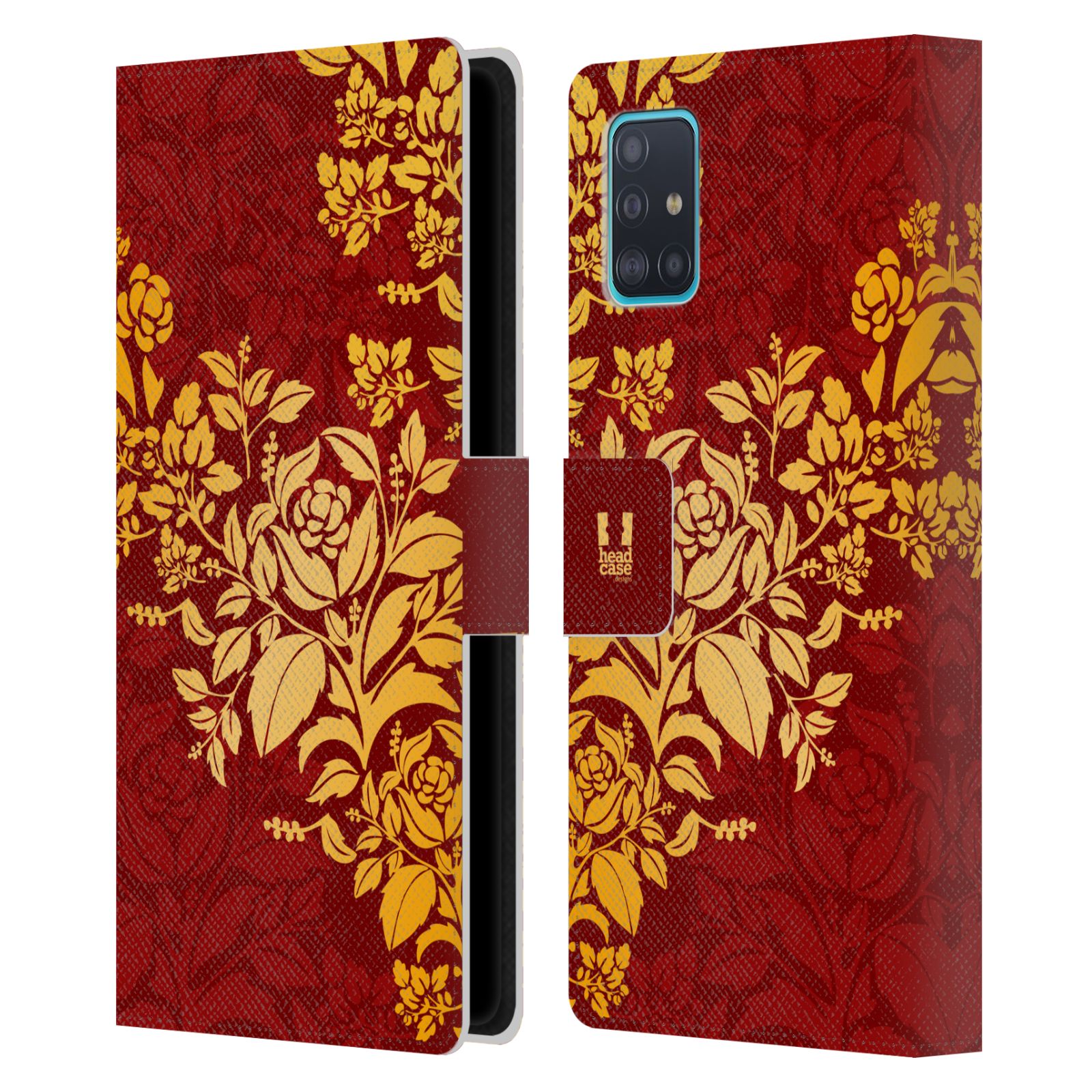 Pouzdro pro mobil Samsung Galaxy A51 - Moderní rudé baroko květy