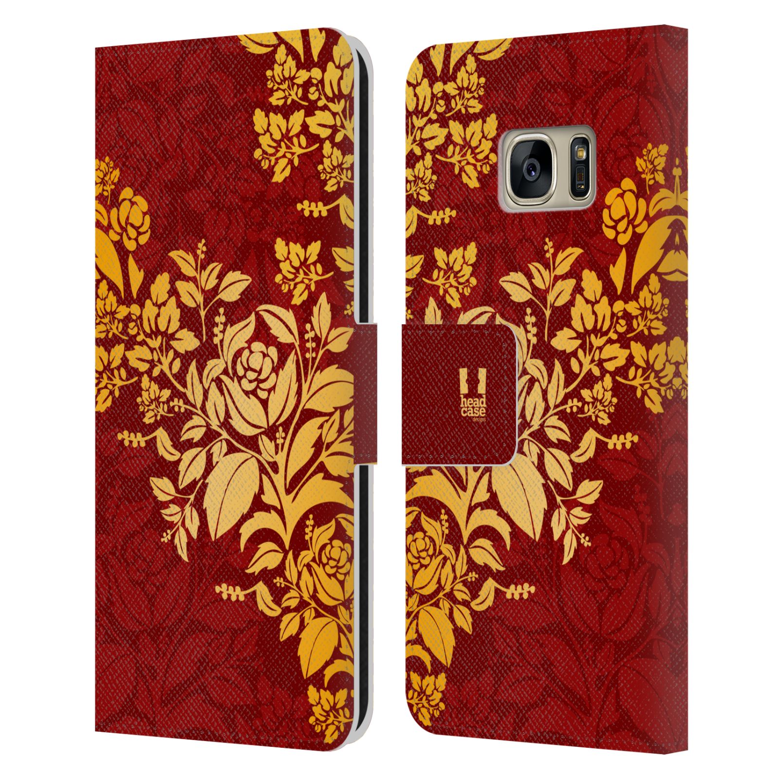 Pouzdro pro mobil Samsung Galaxy S7 - Moderní rudé baroko květy