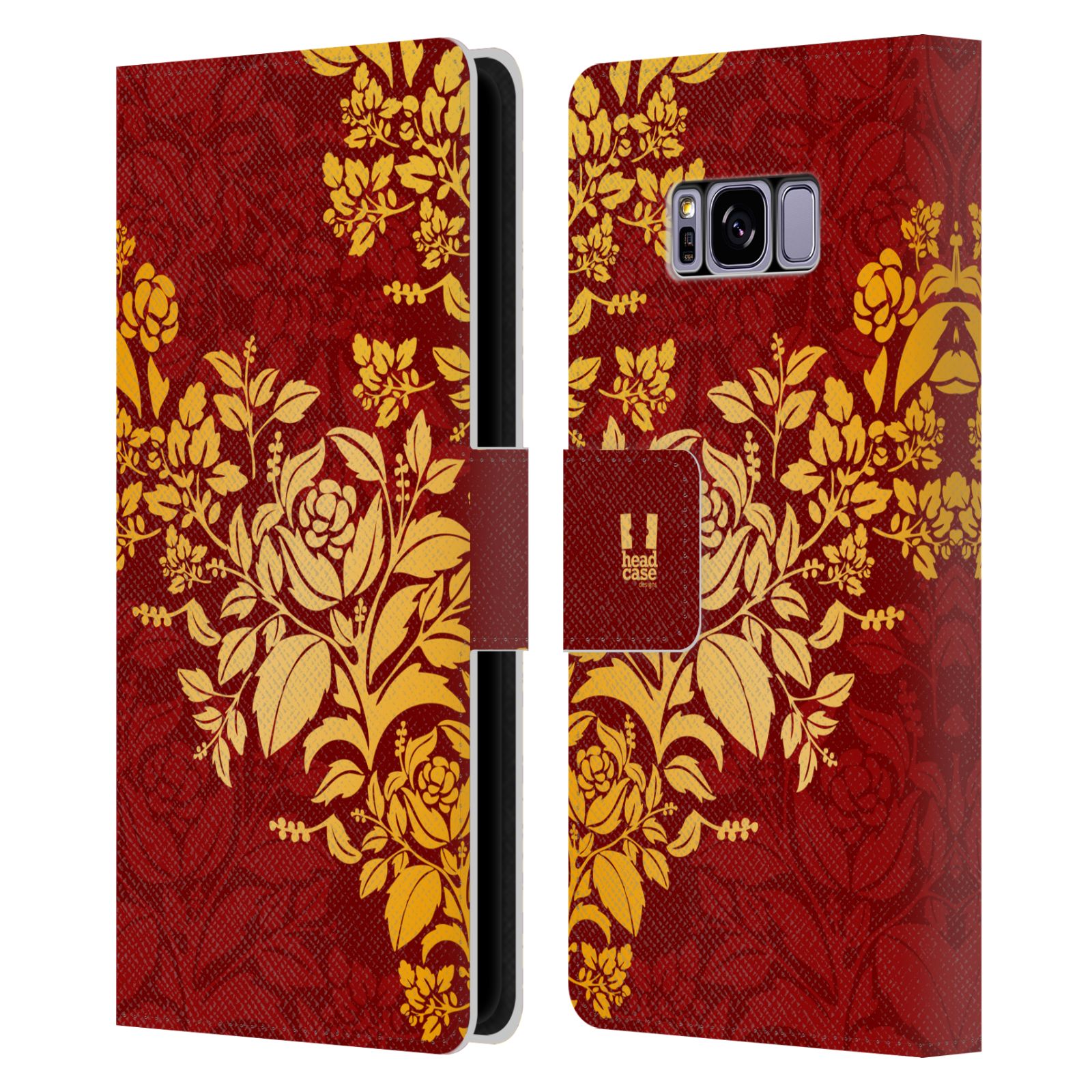 Pouzdro pro mobil Samsung Galaxy S8 - Moderní rudé baroko květy