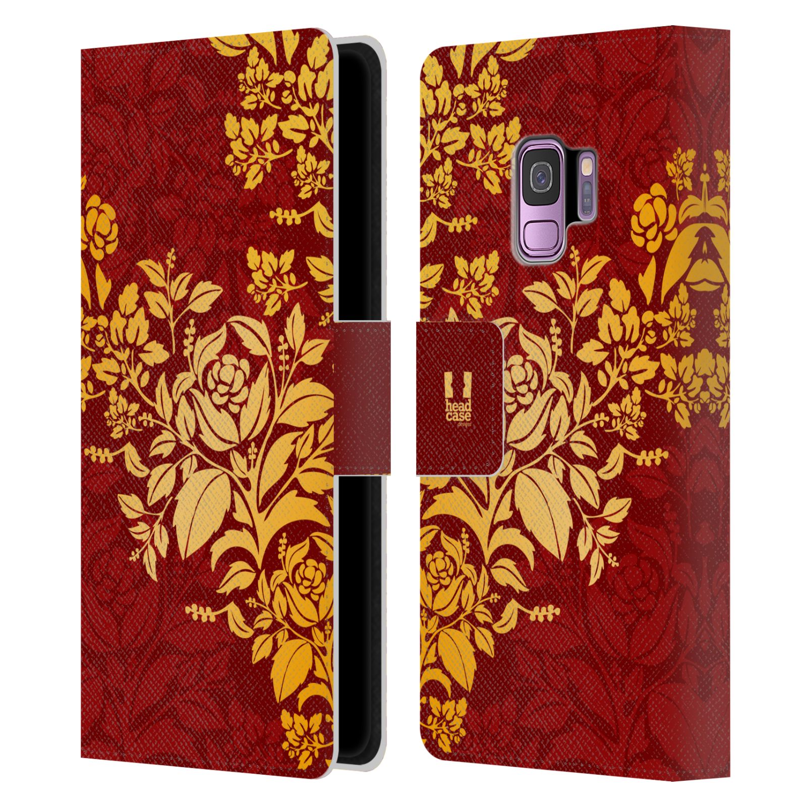 Pouzdro pro mobil Samsung Galaxy S9 - Moderní rudé baroko květy